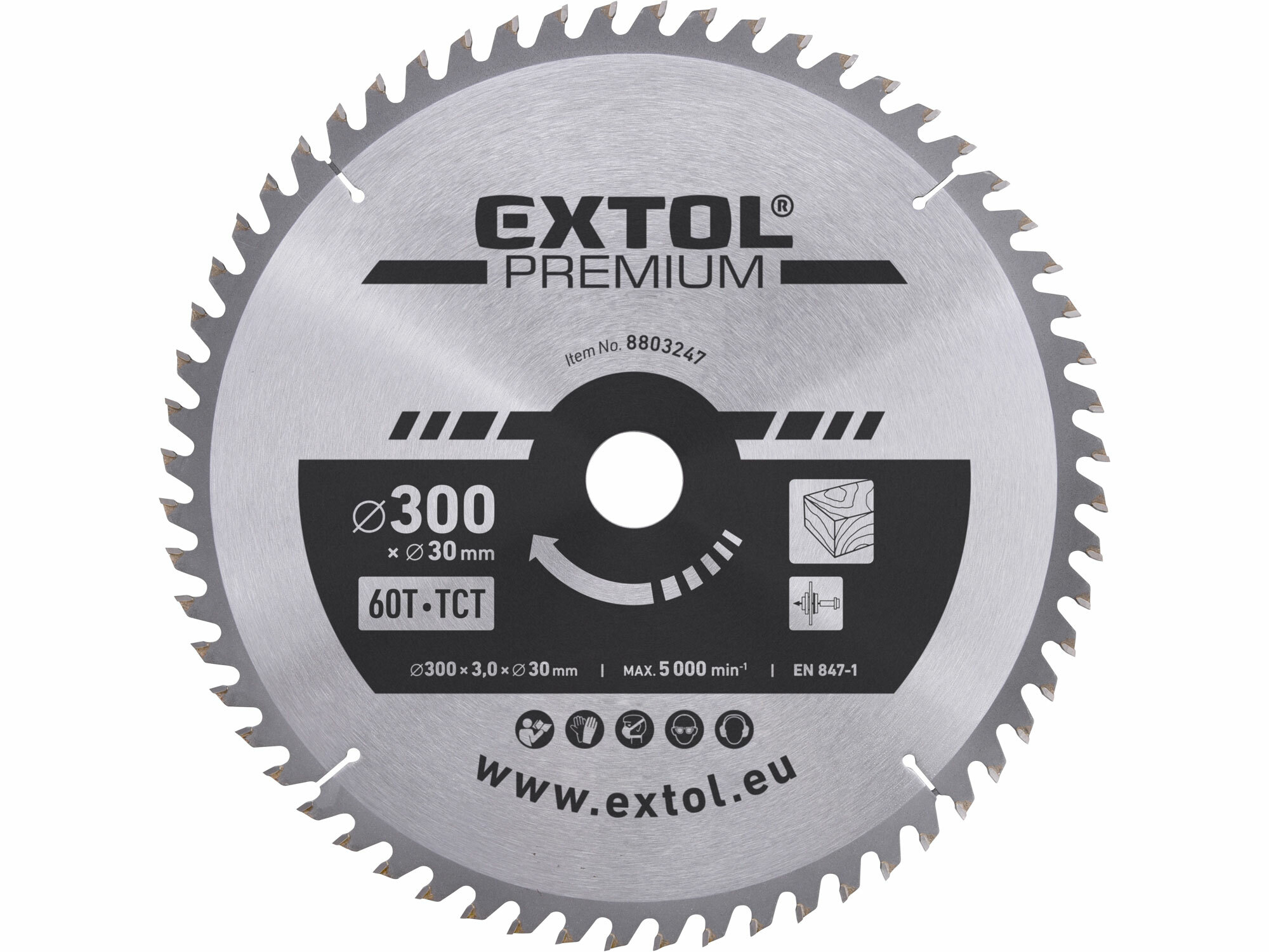 EXTOL PREMIUM 8803247 Kotúč pílový s SK plátkami, Ø300x3,2x30mm, 60z