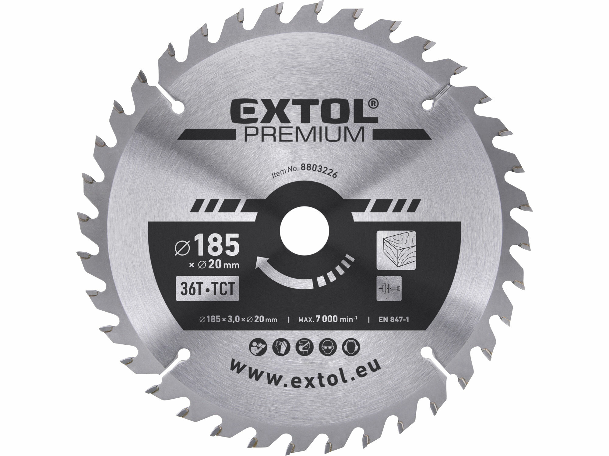 EXTOL PREMIUM 8803226 Kotúč pílový s SK plátkami, ø185x3,2x20mm, 36z