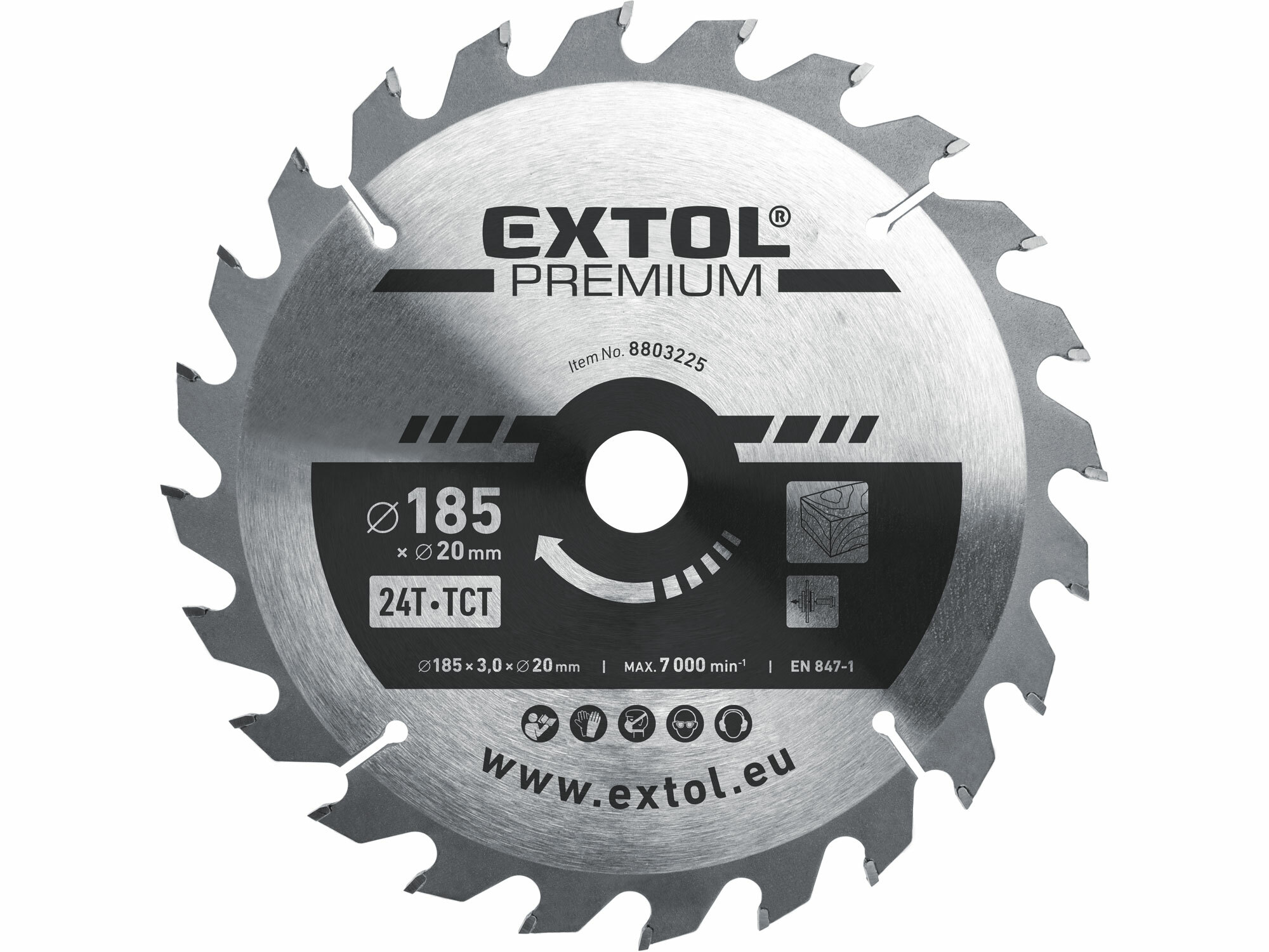 EXTOL PREMIUM 8803225 Kotúč pílový s SK plátkami, ø185x3,2x20mm, 24z