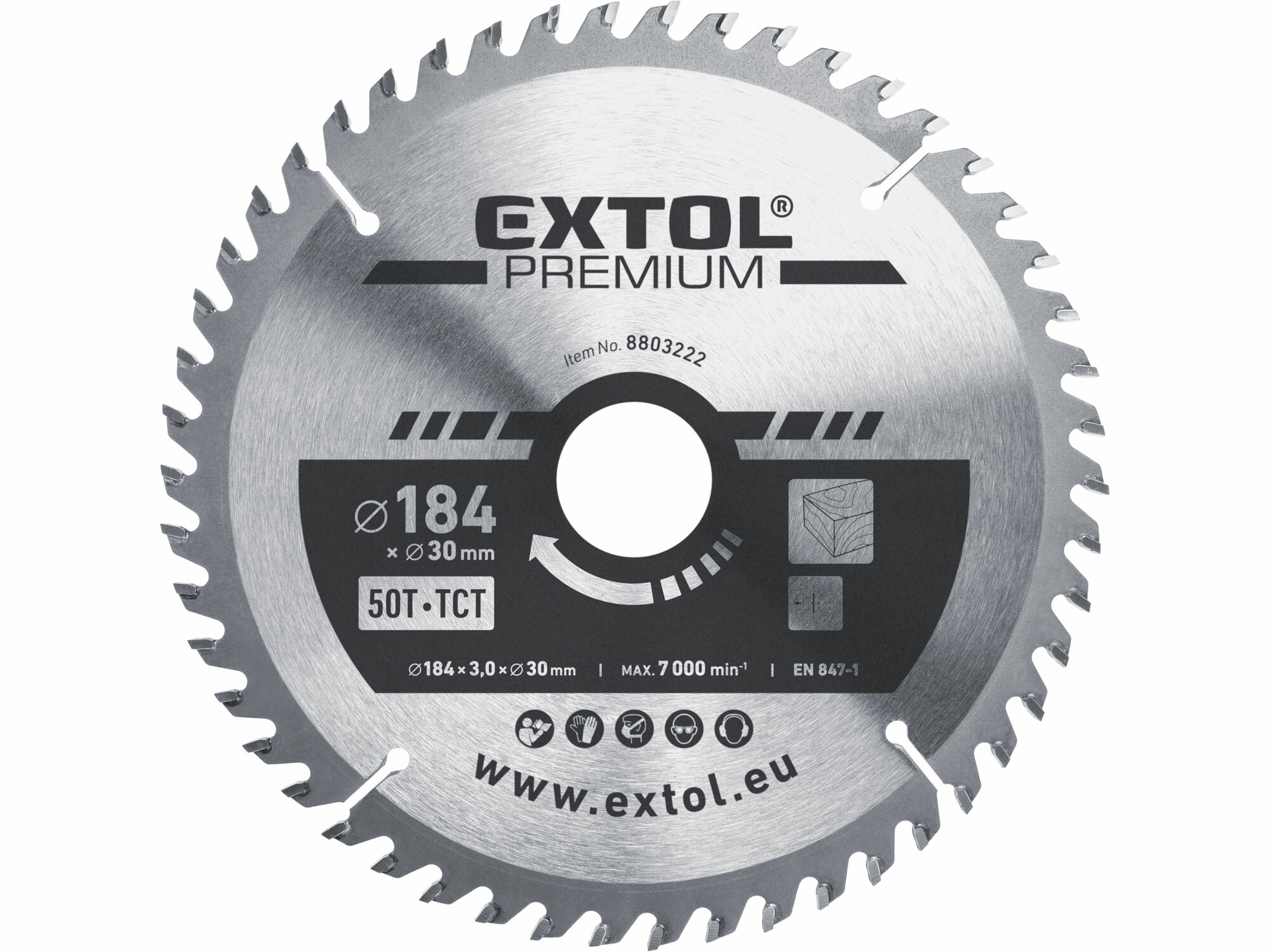 EXTOL PREMIUM 8803222 Kotúč pílový s SK plátkami, ø184x3,2x30mm, 50z