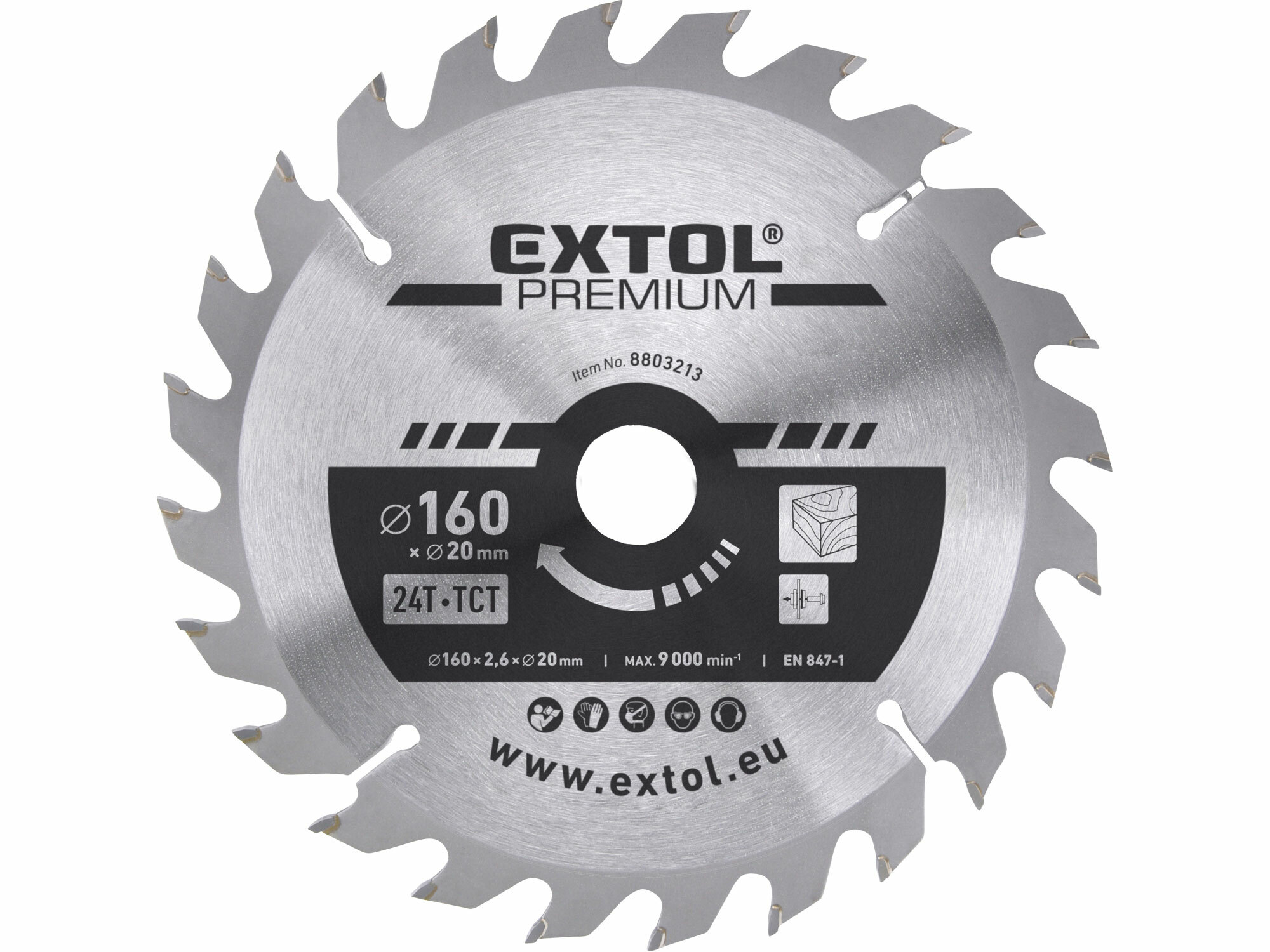EXTOL PREMIUM 8803213 Kotúč pílový s SK plátkami, ø160x2,8x20mm, 24z