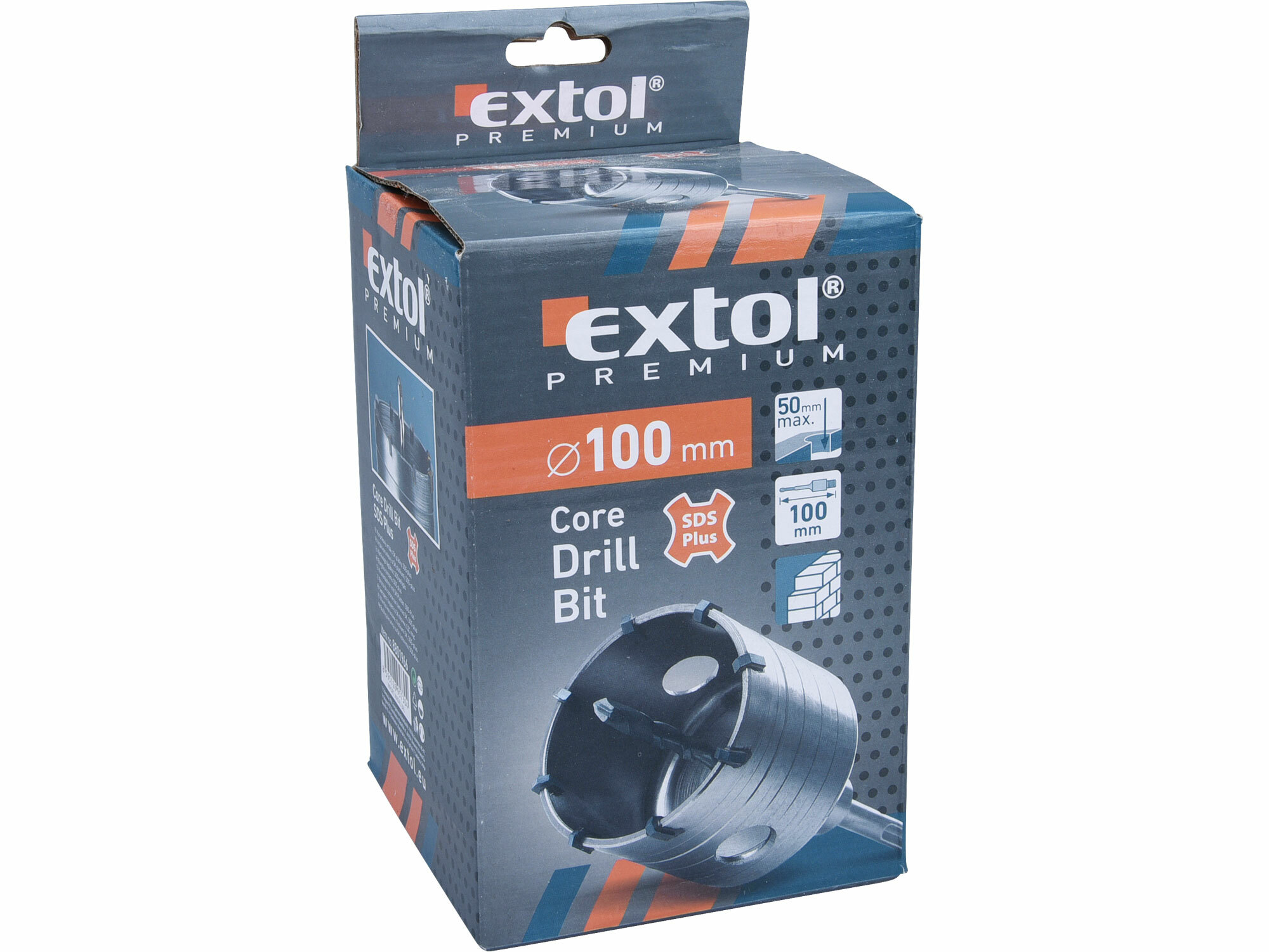 EXTOL PREMIUM 8801966 Vrták korunkový Ø100mm, SDS-plus, s SK plátkami