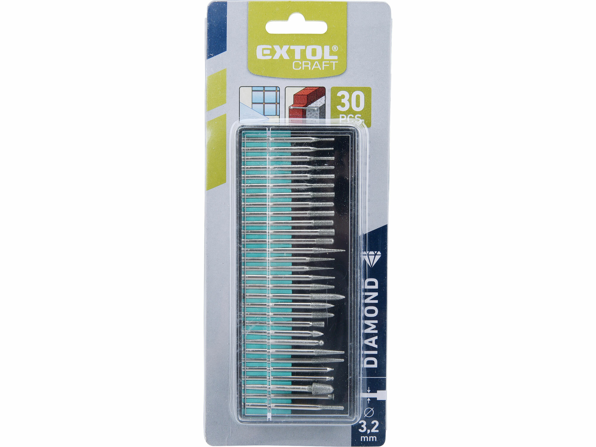 EXTOL CRAFT 73420 Brúsne telieska diamantové, sada 30ks