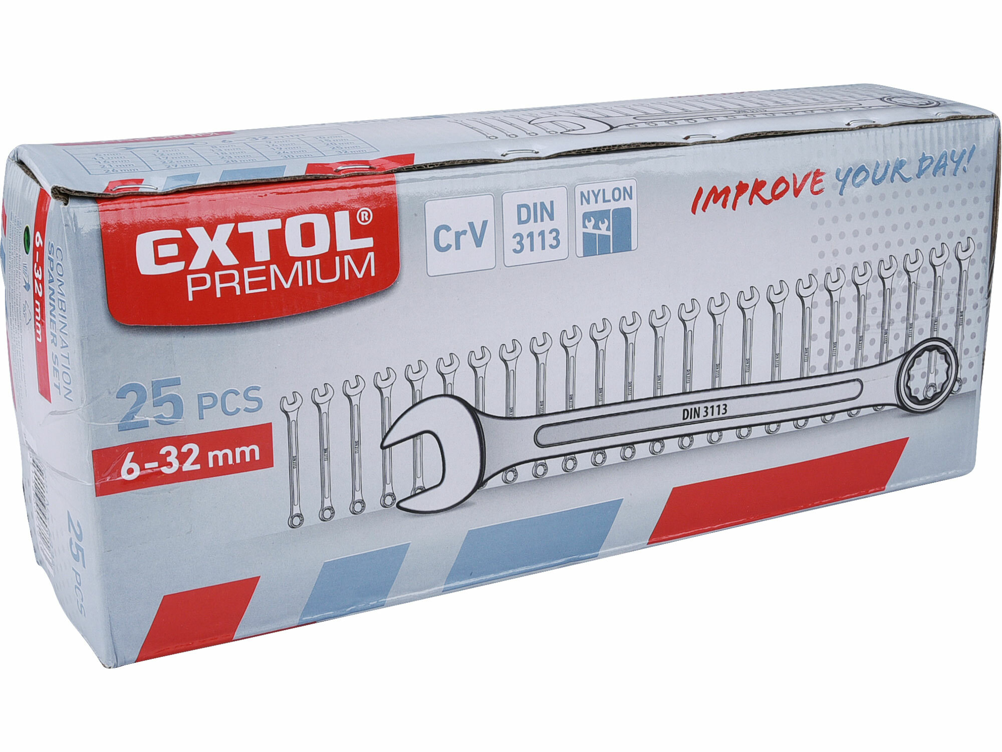 EXTOL PREMIUM 6334 Kľúče očko-vidlicové, 25-dielna sada, 6-32mm