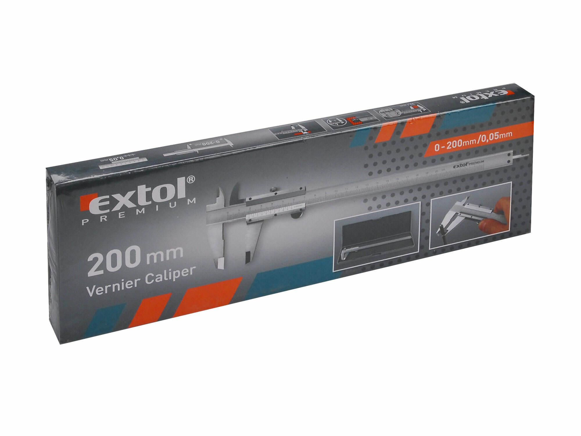 EXTOL PREMIUM 3422 Meradlo posuvné kovové, 0-200mm
