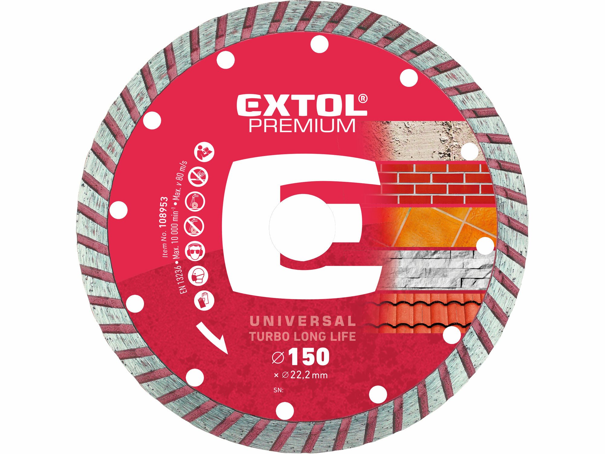 EXTOL PREMIUM 108953 Kotúč rezný diamantový Turbo Long Life, 150mm