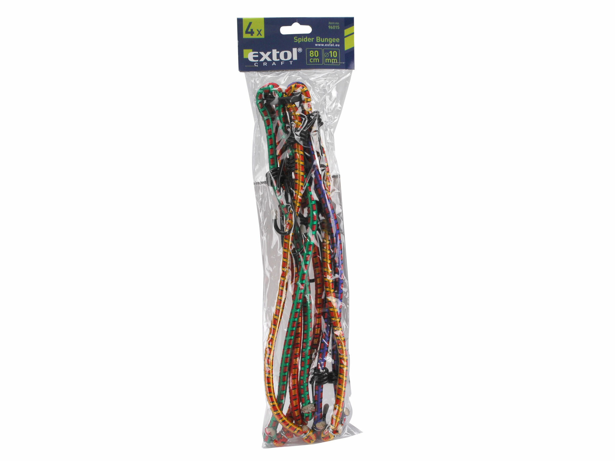EXTOL CRAFT 96015 Popruh elastický s hákmi, 80cm, 4ks (pavúk)