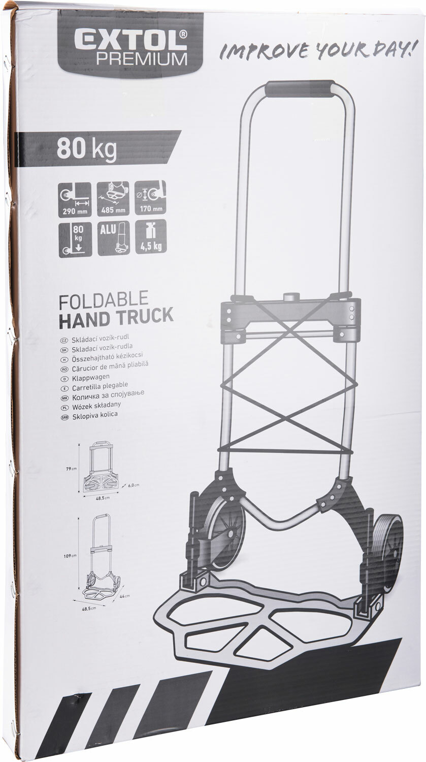 EXTOL PREMIUM 8856000 Vozík skladací - rudla, nosnosť 80kg, ložná plocha 280x480mm