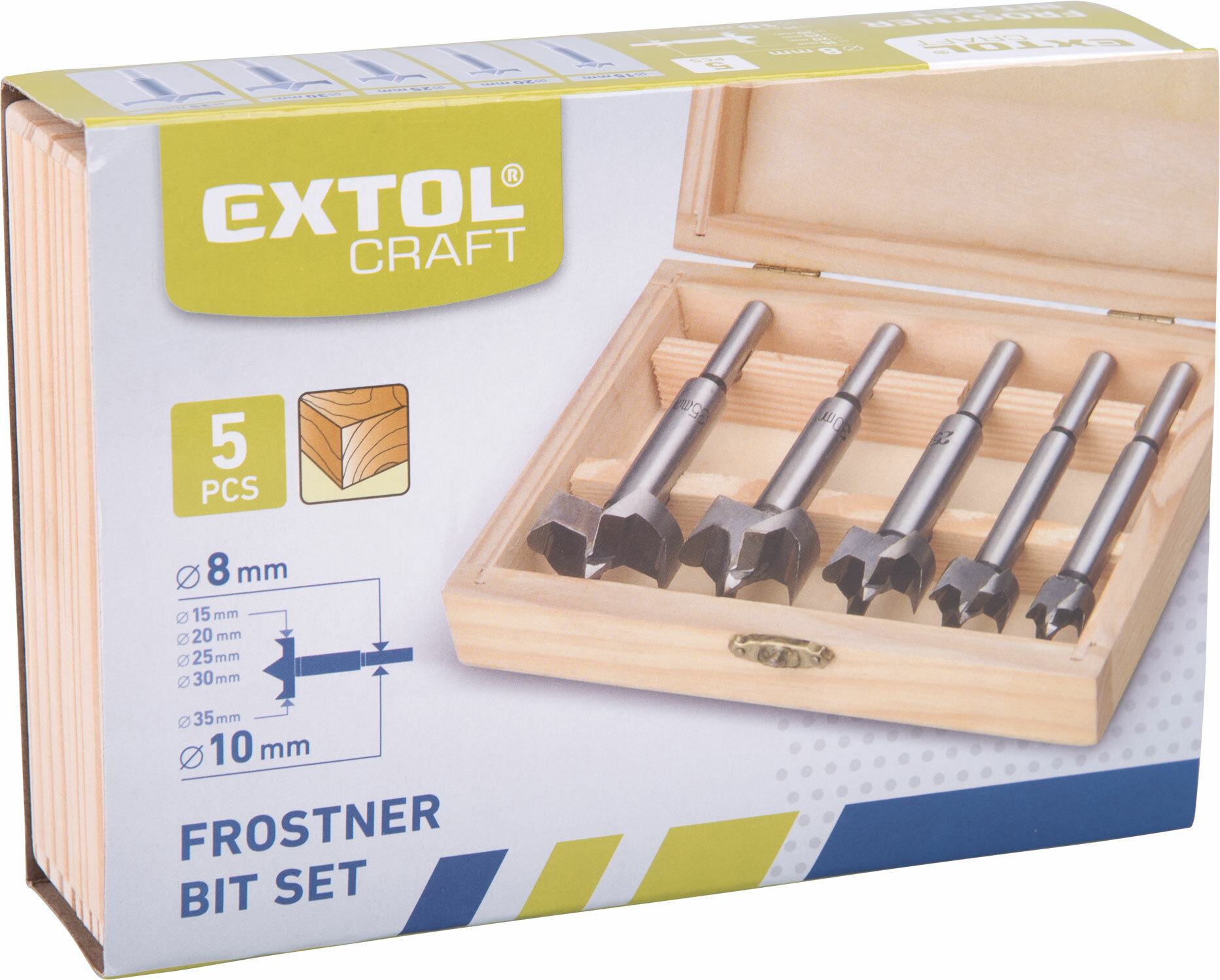 EXTOL CRAFT 44015 Sukovníky HSS, 5-dielna sada, Ø15-35mm