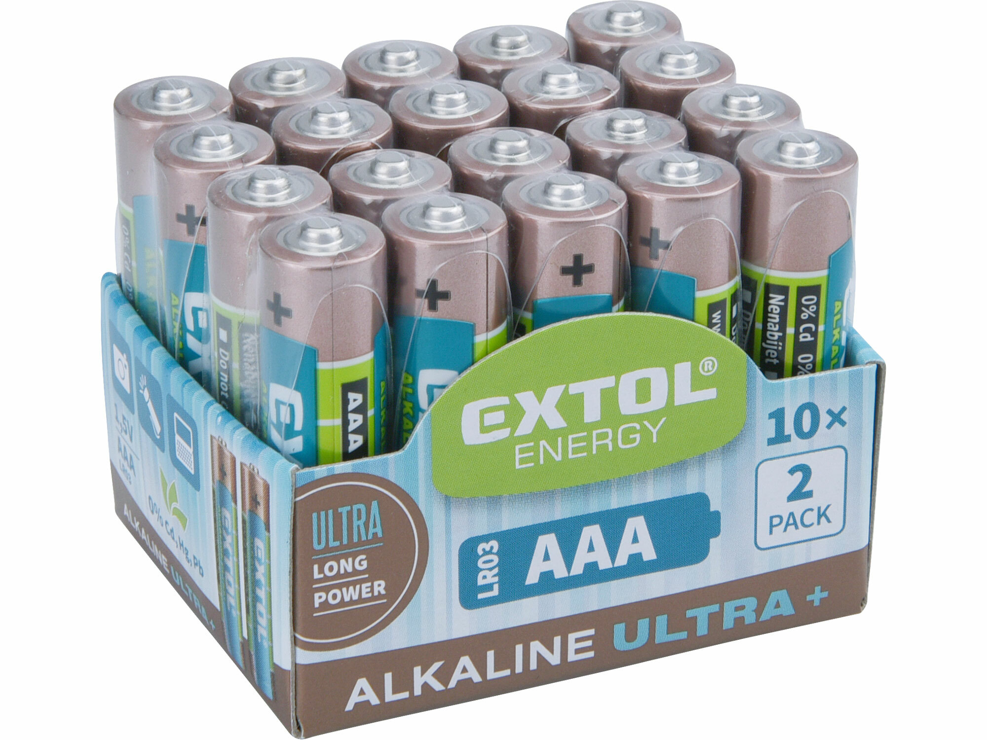 EXTOL ENERGY 42012 Batéria alkalická 20ks, 1,5V, typ AAA