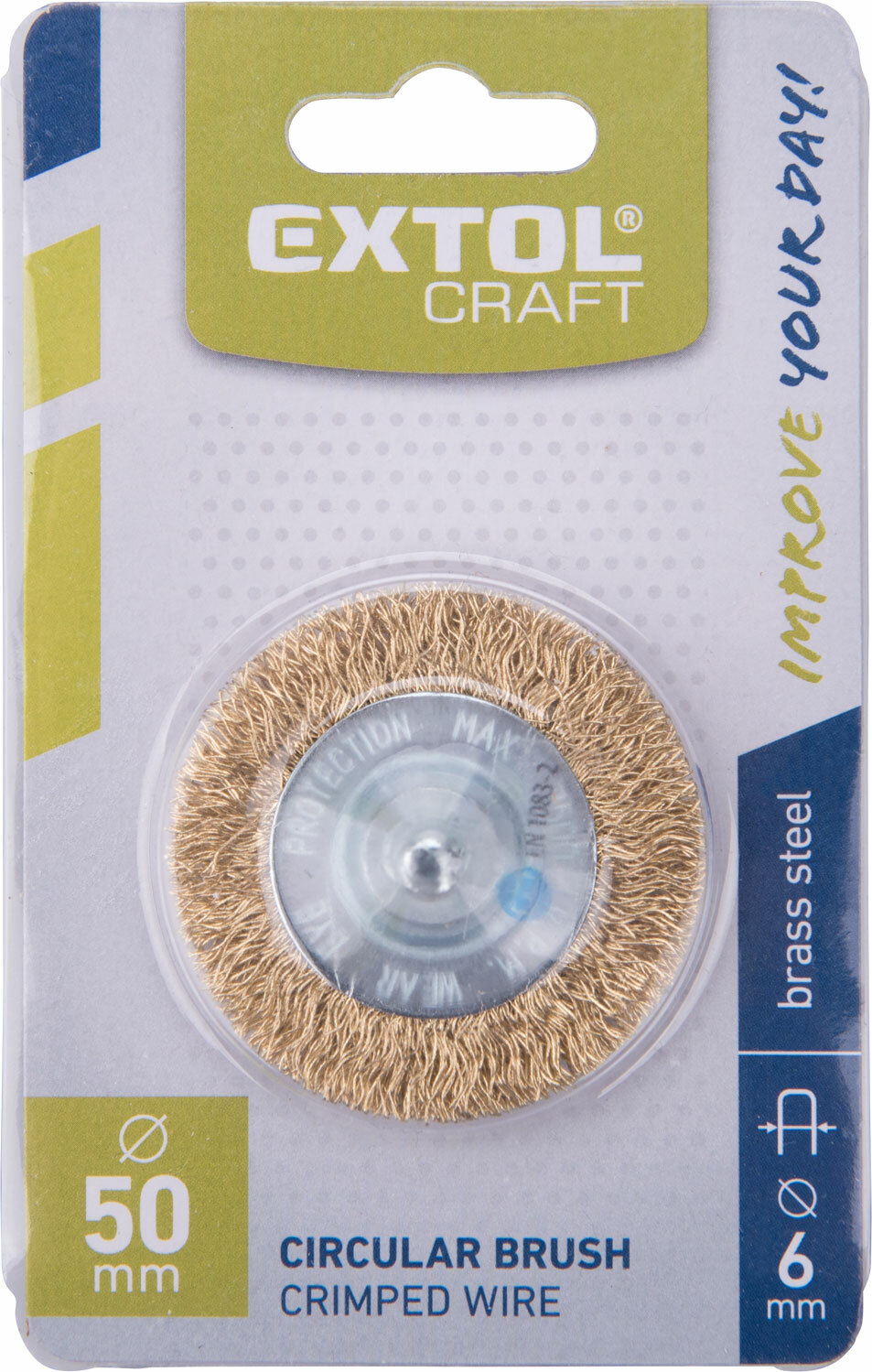 EXTOL CRAFT 17052 Kartáč okružný so stopkou vlnitý, Ø50mm, stopka Ø6mm