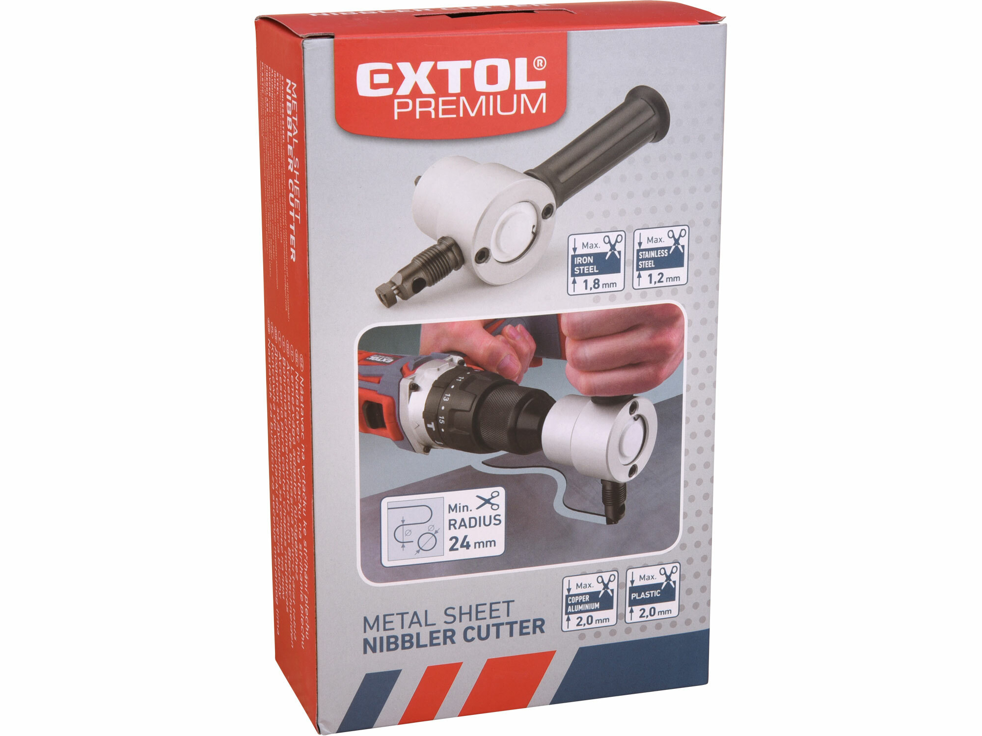 EXTOL PREMIUM 8813651 Nadstavec na strihanie plechu do vŕtačky