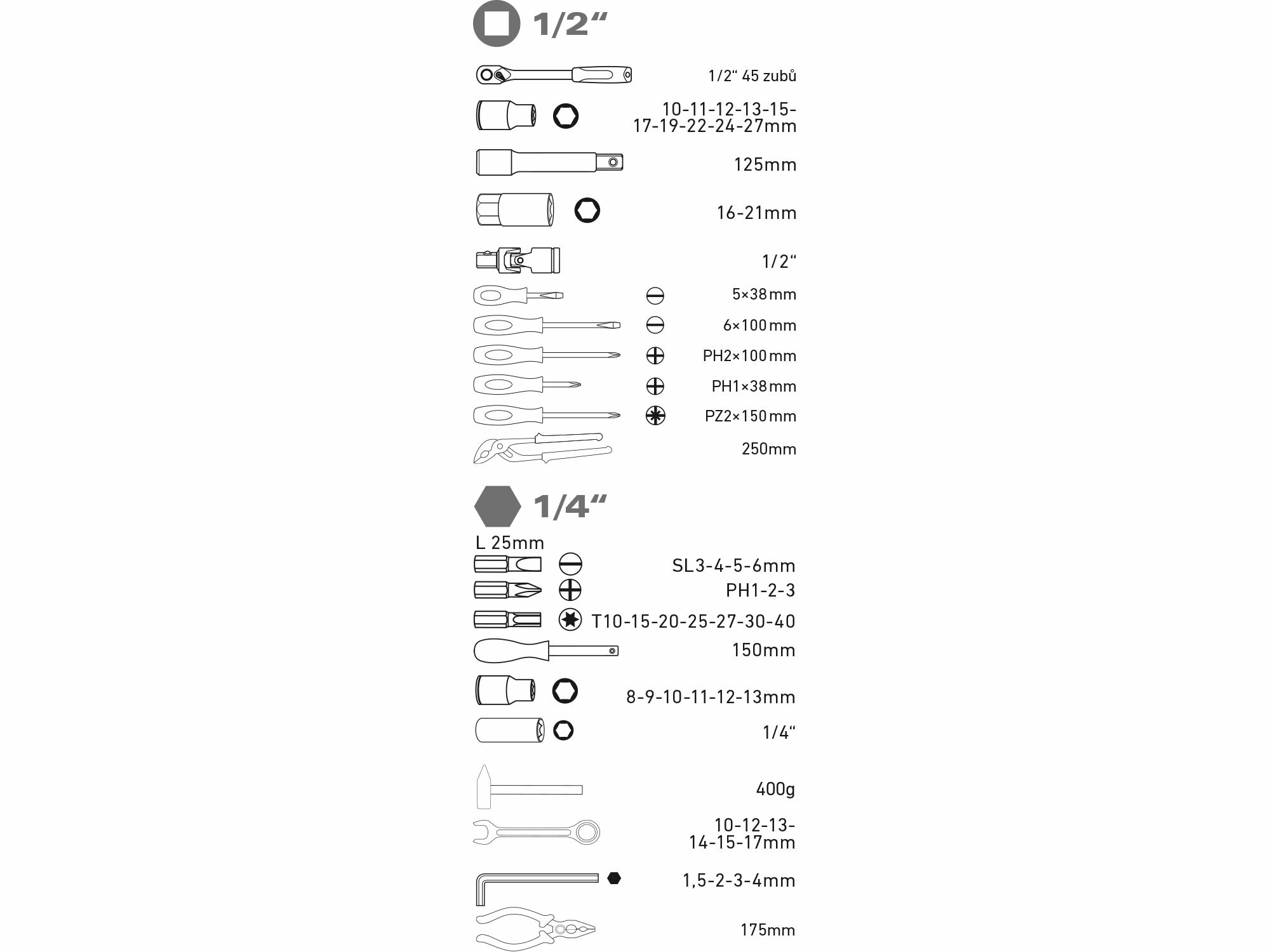 EXTOL PREMIUM 8818420 Sada náradia, 55-dielna