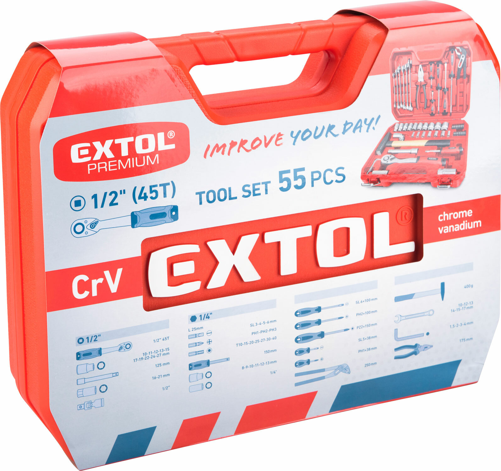EXTOL PREMIUM 8818420 Sada náradia, 55-dielna