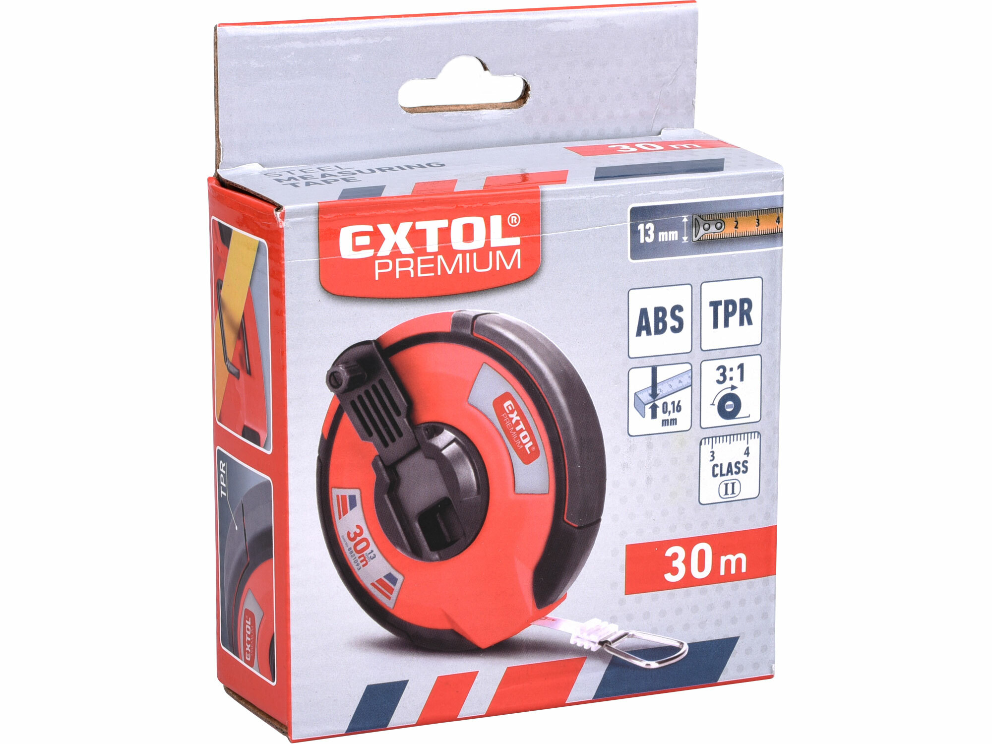 EXTOL PREMIUM 8821093 Pásmo meracie oceľové, 30m, šírka pásma 13mm