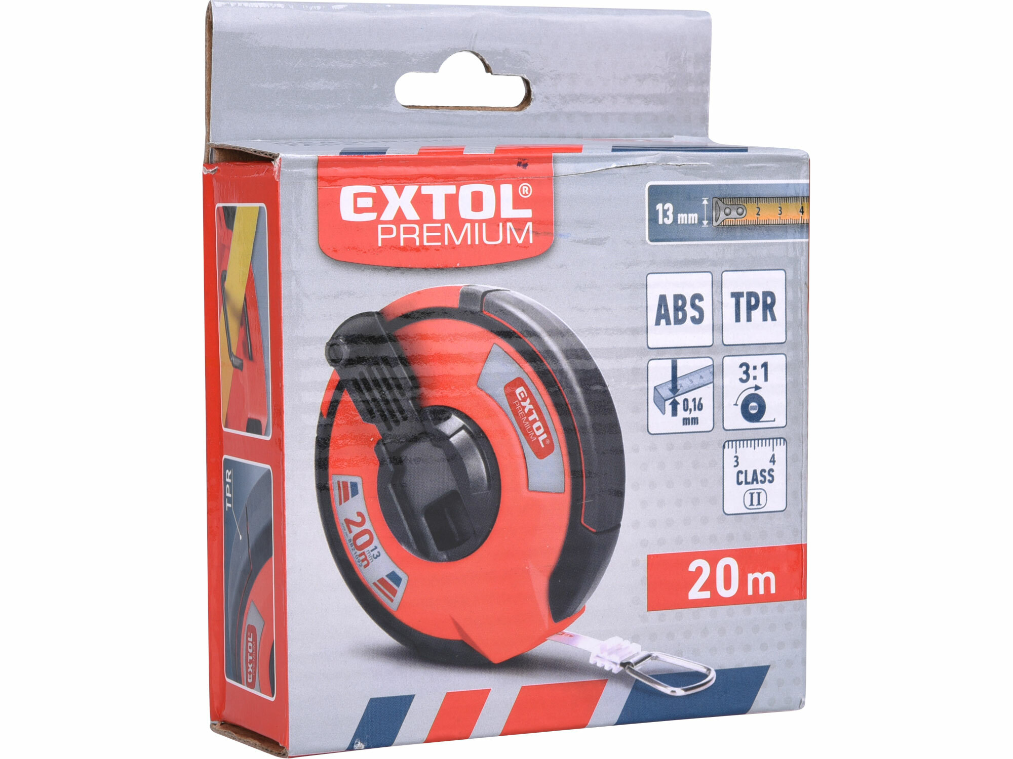 EXTOL PREMIUM 8821092 Pásmo meracie oceľové, 20m, šírka pásma 13mm
