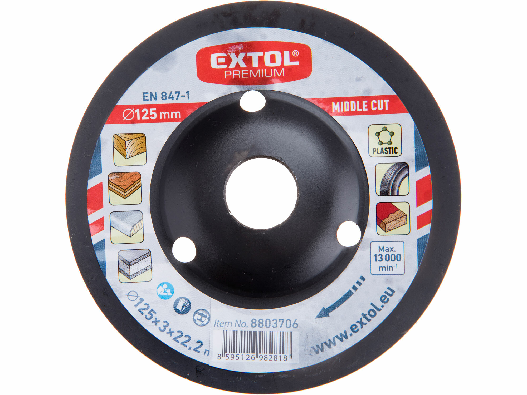 EXTOL PREMIUM 8803706 Kotúč rašpľový stredne hrubý, Ø125mm