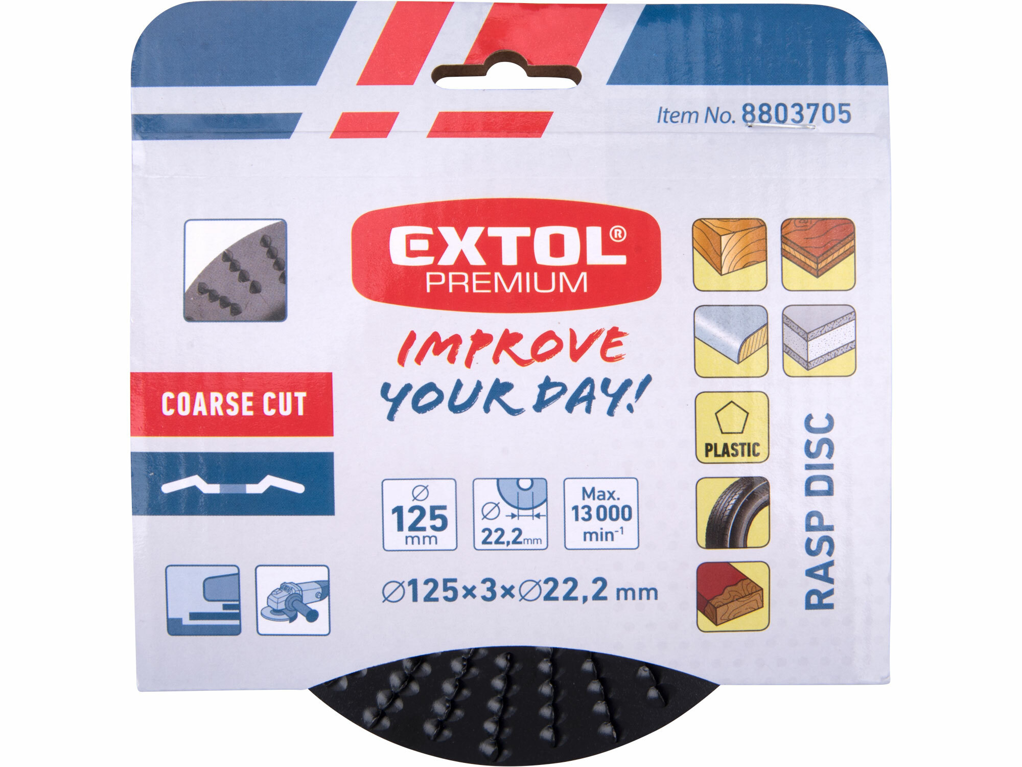 EXTOL PREMIUM 8803705 Kotúč rašpľový hrubý, Ø125mm