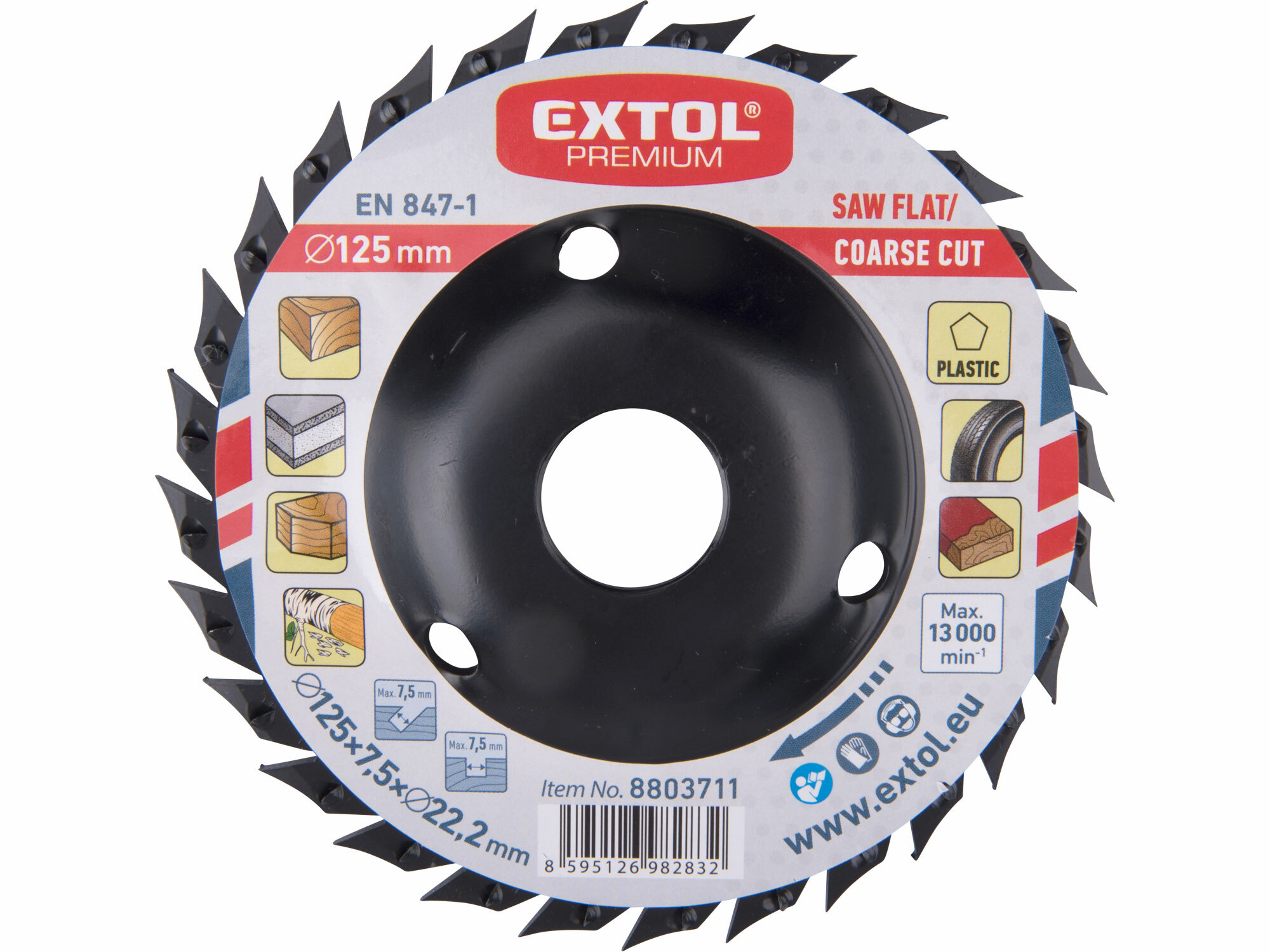 EXTOL PREMIUM 8803711 Kotúč rašpľový a pílový, Ø125mm