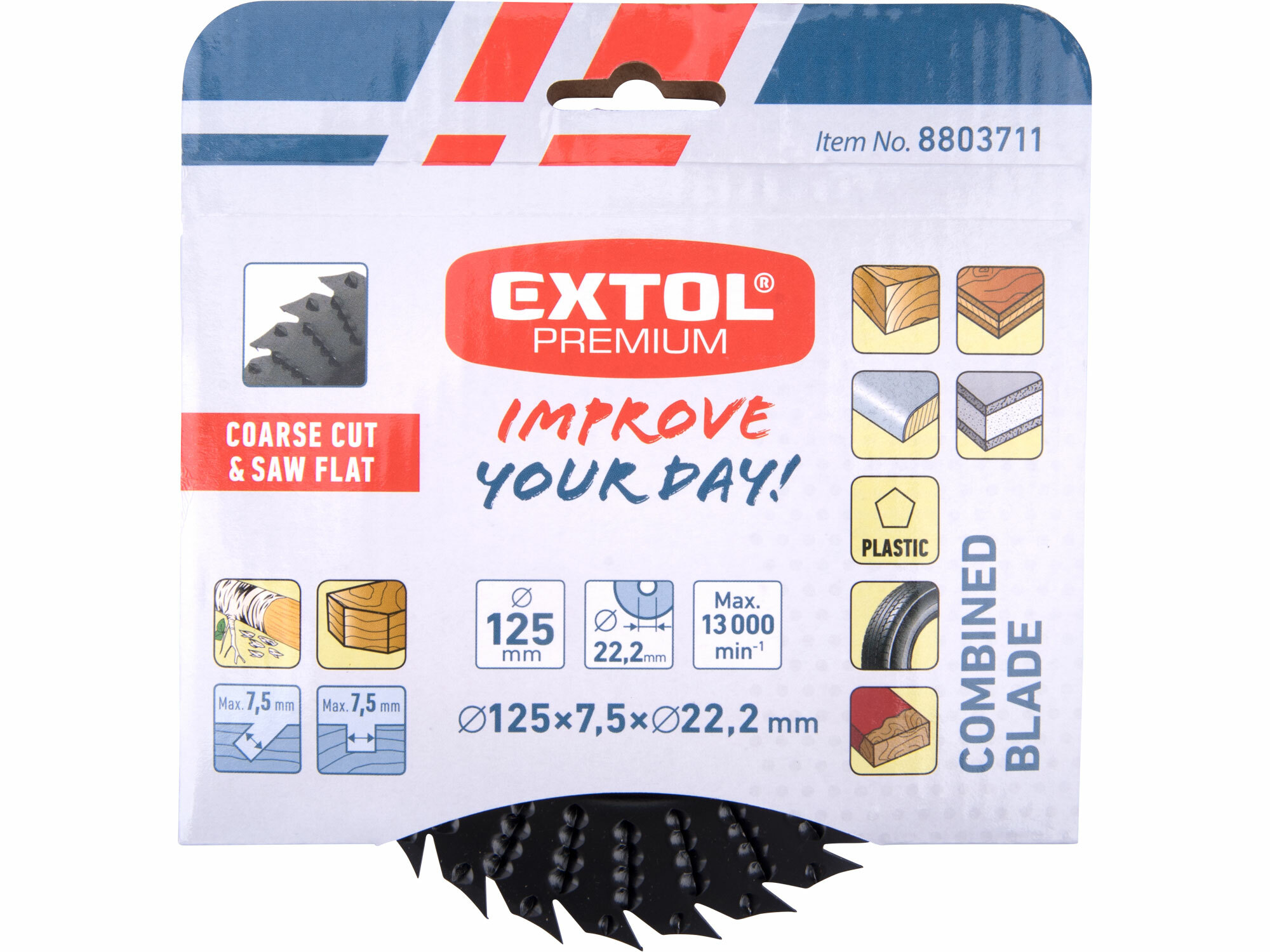 EXTOL PREMIUM 8803711 Kotúč rašpľový a pílový, Ø125mm