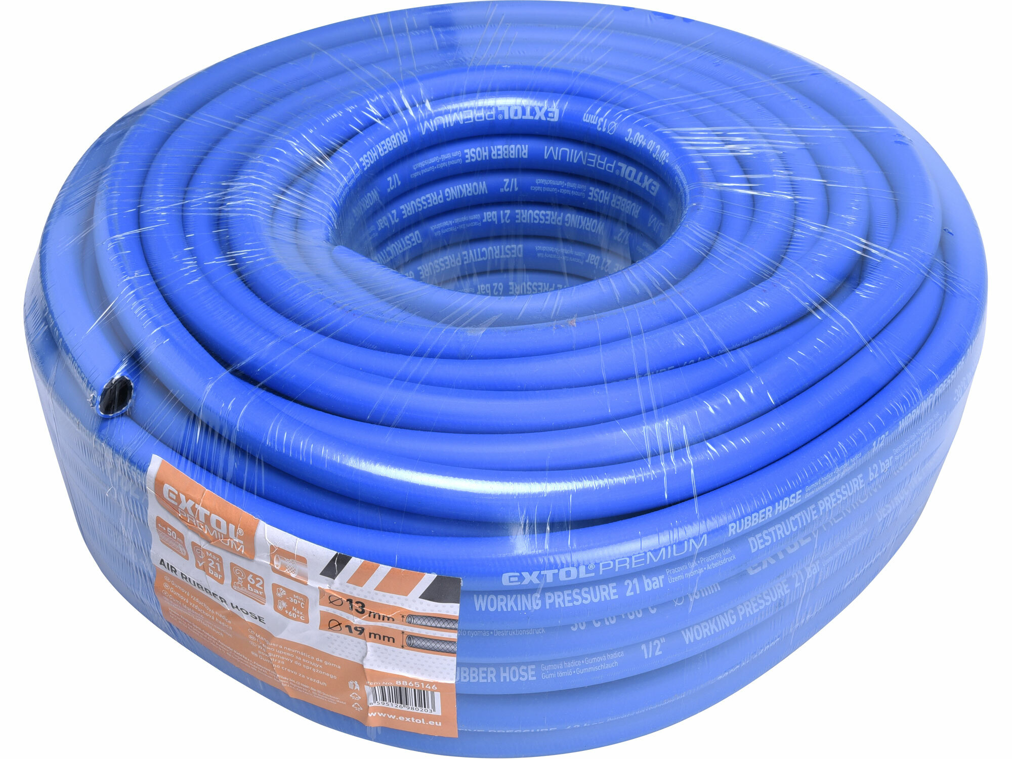 EXTOL PREMIUM 8865146 Hadica vzduchová gumená, Ø 13/19mm, 50m