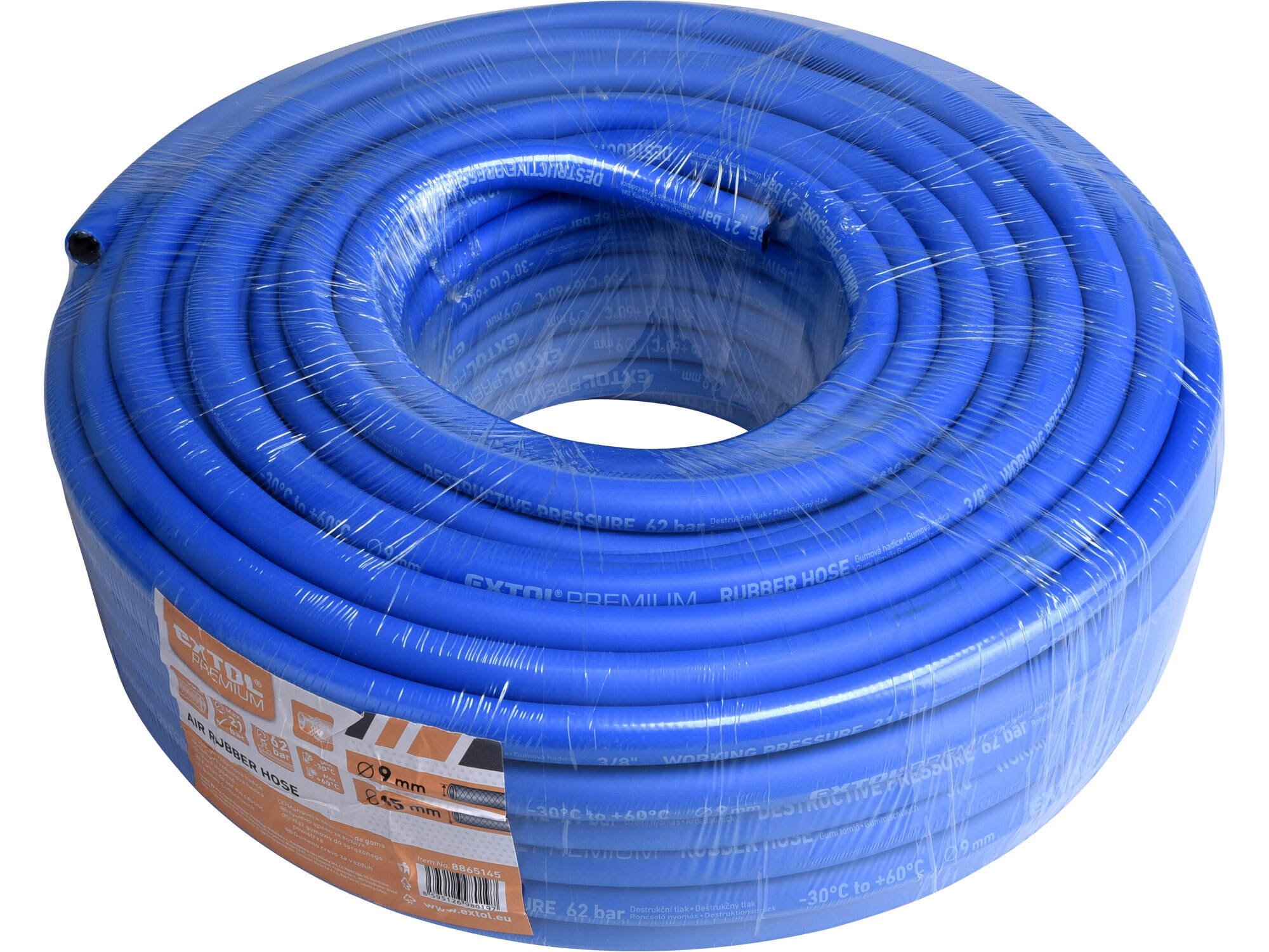 EXTOL PREMIUM 8865145 Hadica vzduchová gumená, Ø 9/15mm, 50m