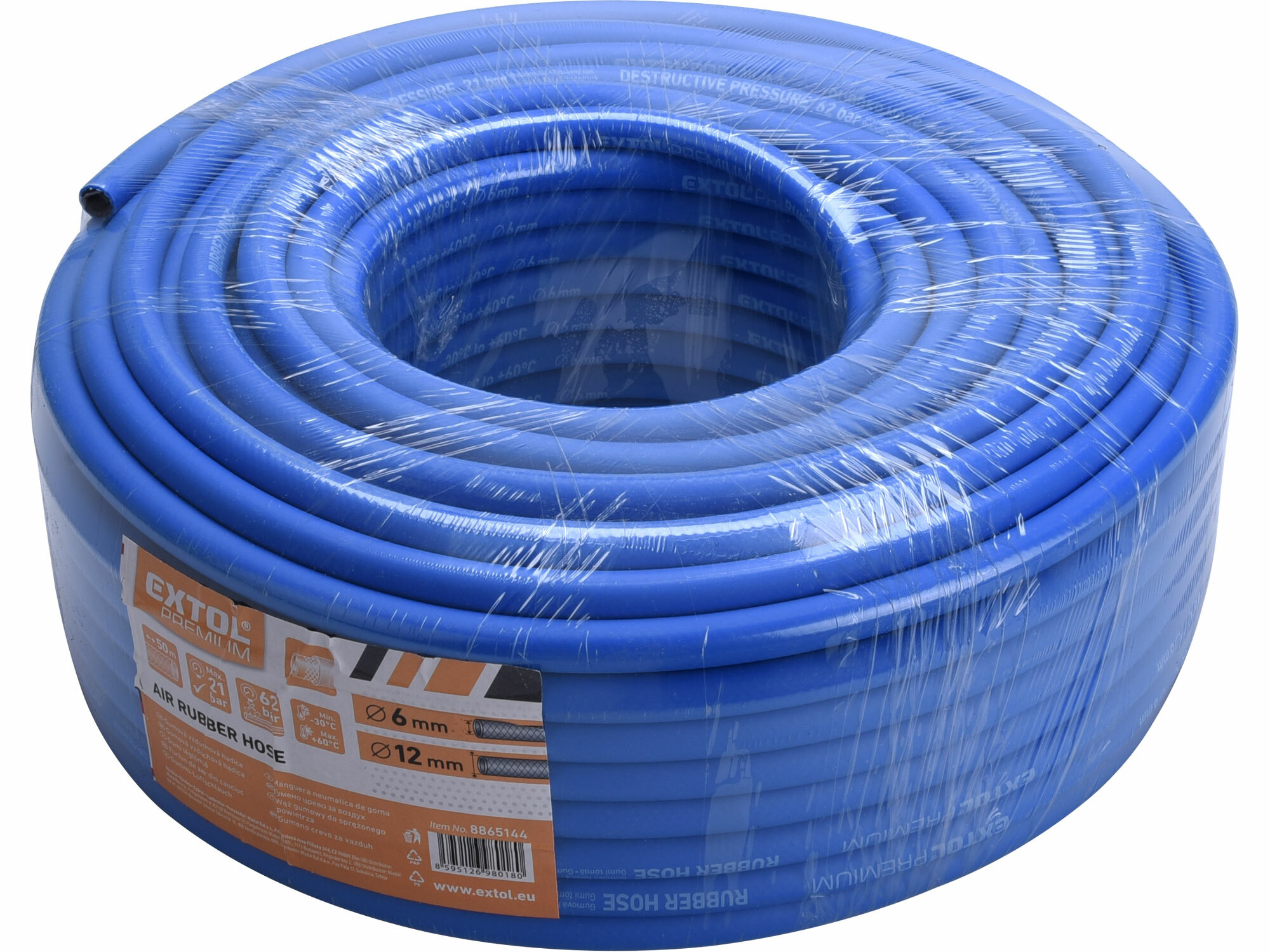 EXTOL PREMIUM 8865144 Hadica vzduchová gumená, Ø 6/12mm, 50m
