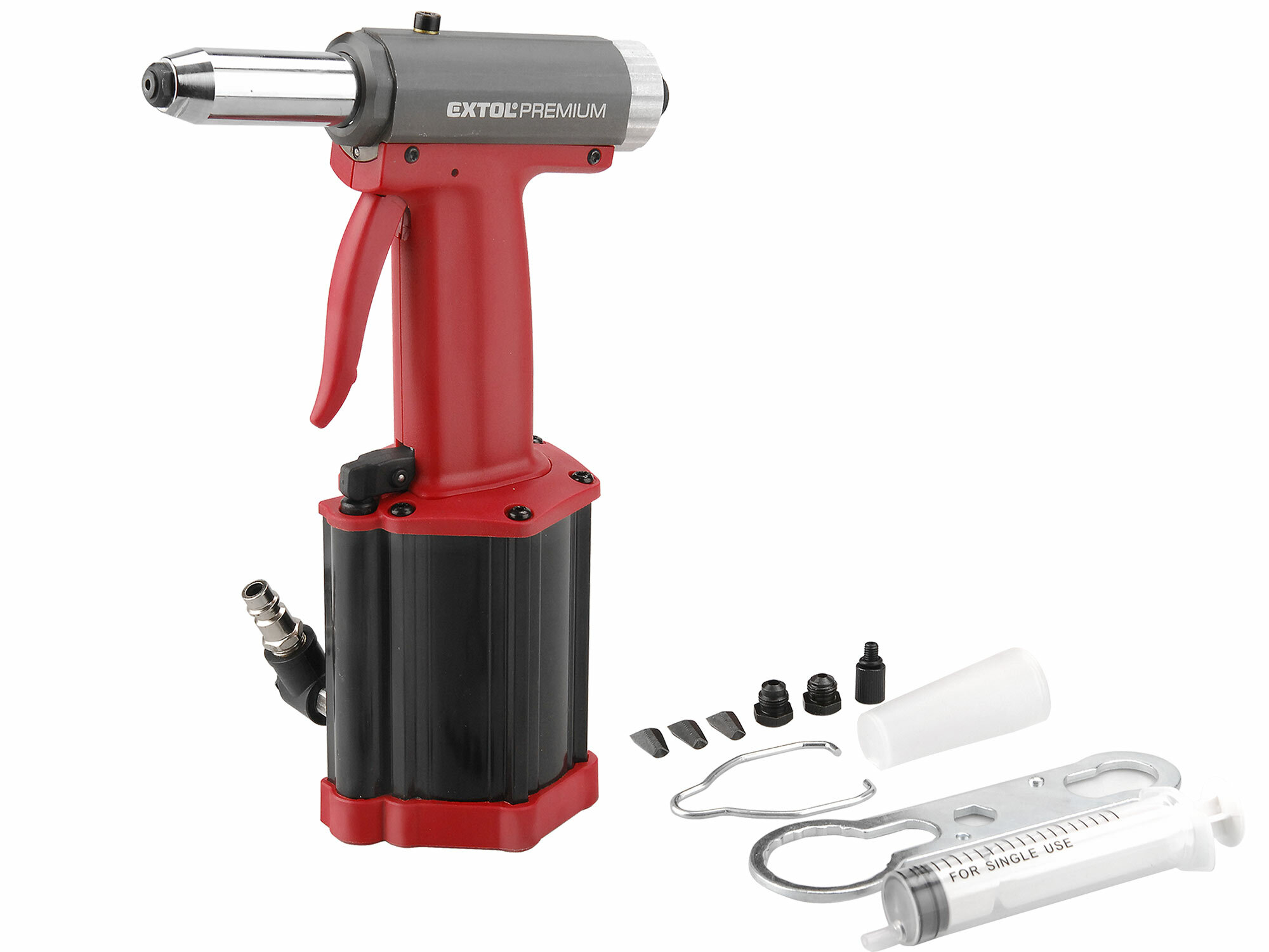 EXTOL PREMIUM 8865070 Nitovacia pneumatická pištoľ, 7290N, 2,4-4,8mm