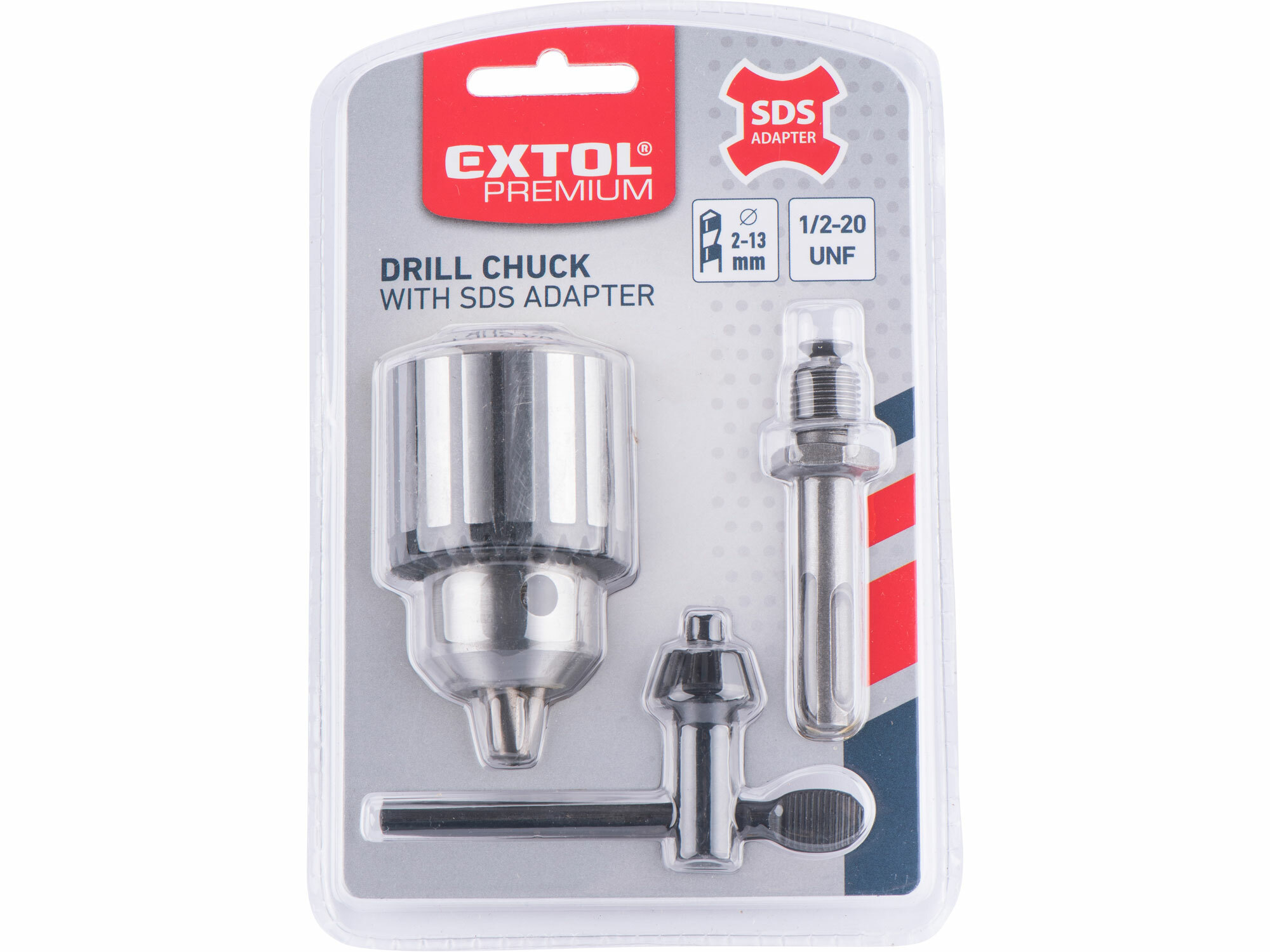 EXTOL PREMIUM 8898032 Skľučovadlo s redukciou SDS-plus, 1,5-13mm, závit 1/2"-20UNF