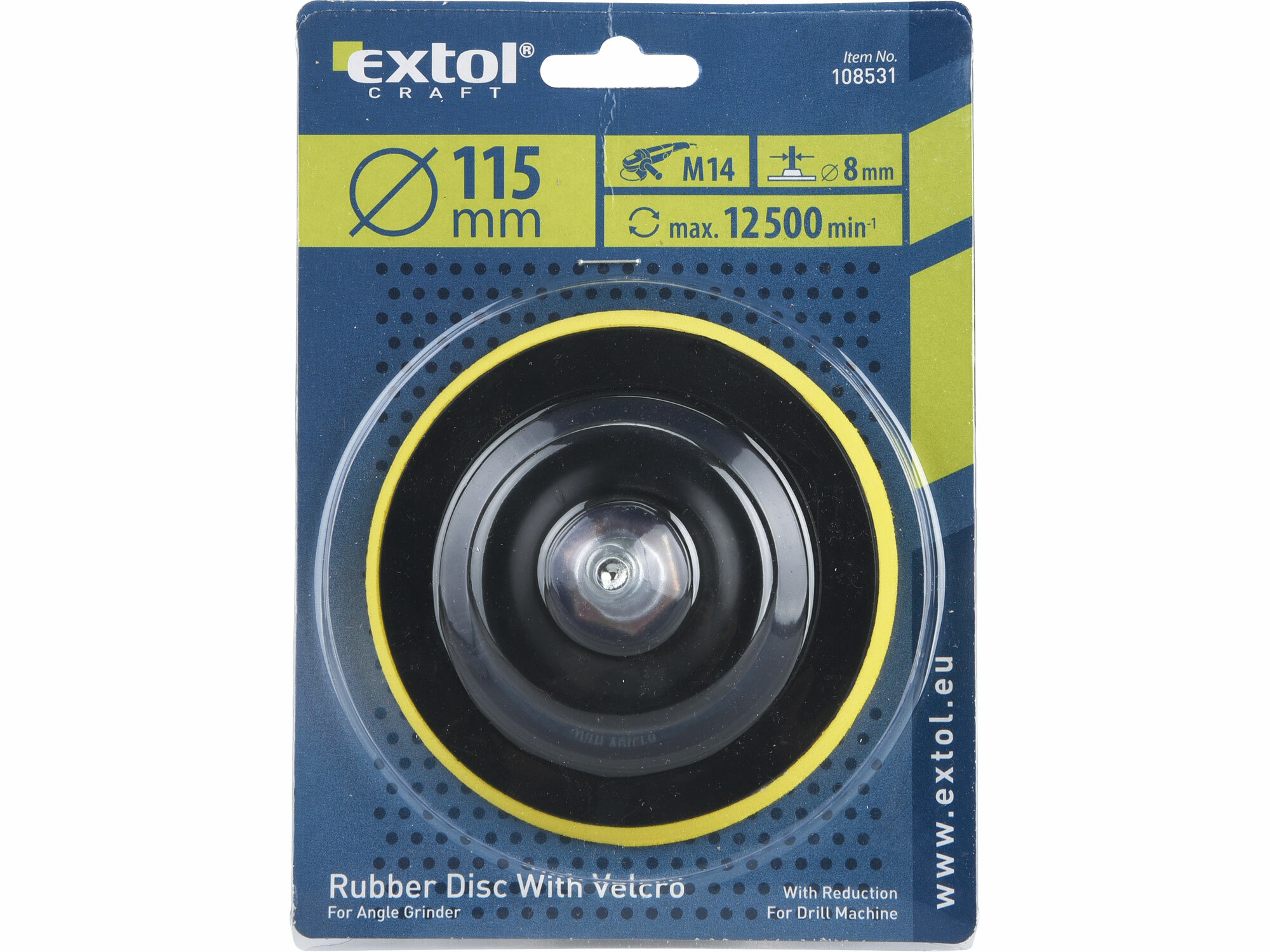 EXTOL CRAFT 108531 Tanier unášací so suchým zipsom pre uhlovú brúsku, Ø115mm
