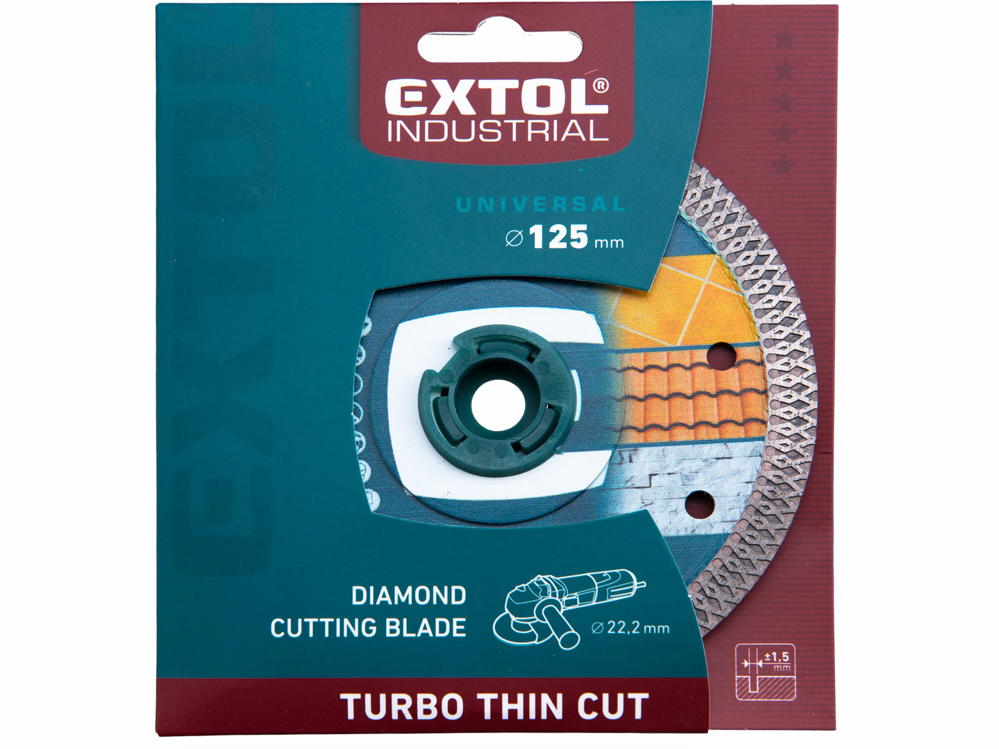 EXTOL INDUSTRIAL 8703042 Kotúč rezný diamantový Turbo Thin Cut, 125mm, suché aj mokré rezanie