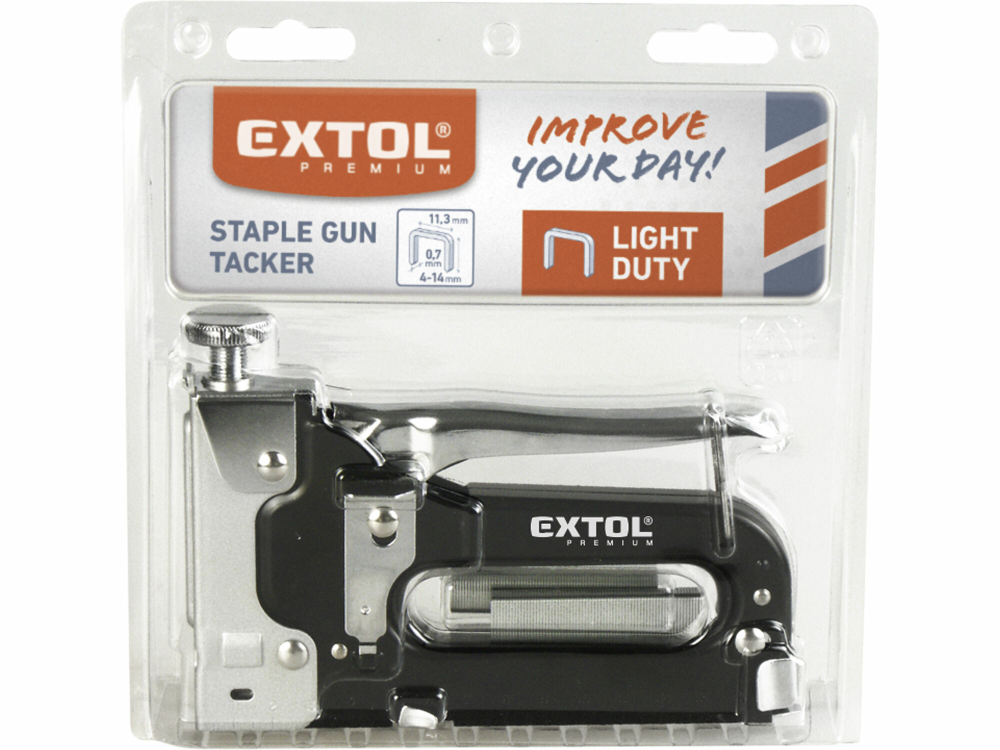EXTOL PREMIUM 8851100 Pištoľ sponkovacia, dĺžka spony 4-14mm, klince do 15mm