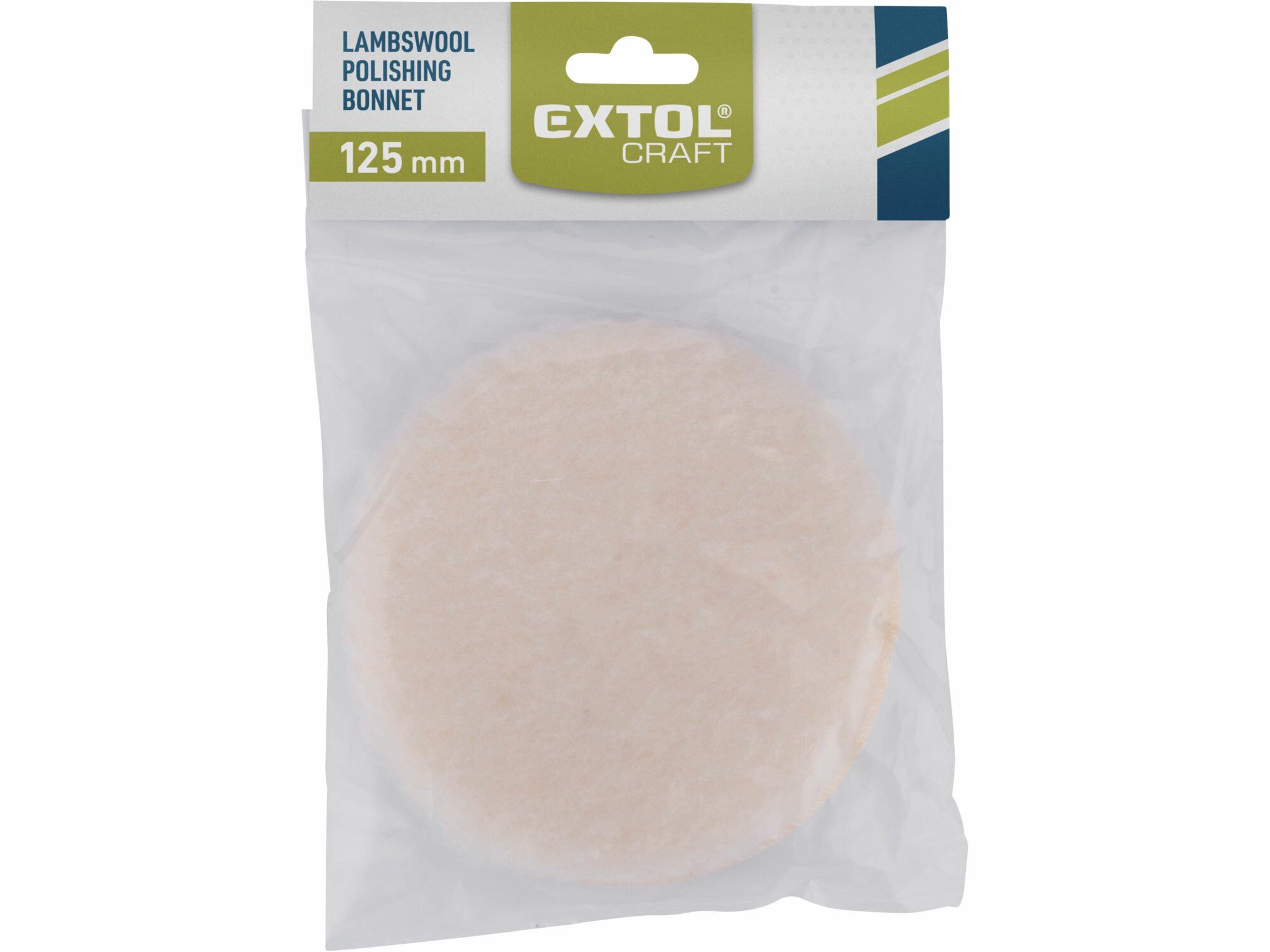 EXTOL CRAFT 10624 Rúno leštiace na suchý zips, 125mm, pravé ovčie rúno