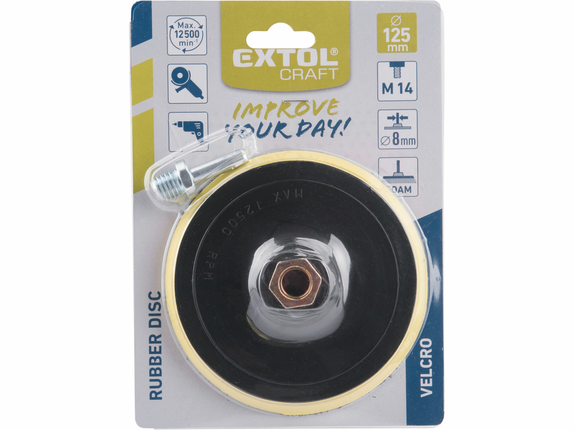 EXTOL CRAFT 108530 Tanier unášací so suchým zipsom pre uhlovú brúsku, Ø125mm