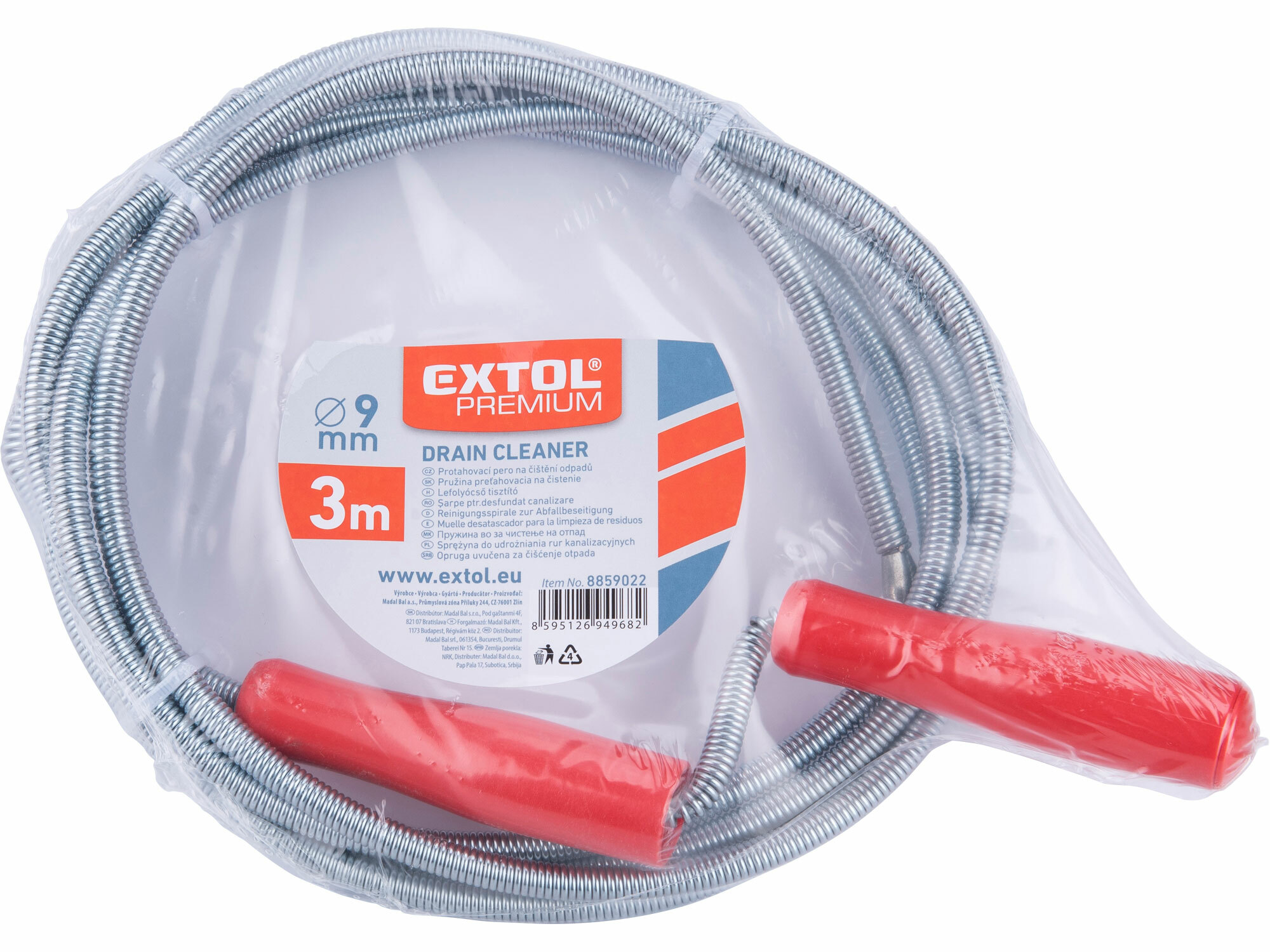 EXTOL PREMIUM 8859022 Pružina kanalizačná pochrómovaná ''krtko'' 3m, Ø9mm