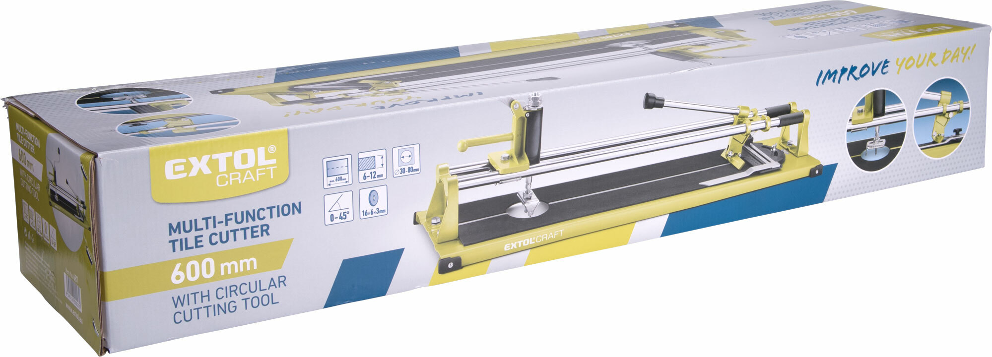 EXTOL CRAFT 687 Rezačka na obkladačky s dierovačkou, 600mm, Ø30-80mm