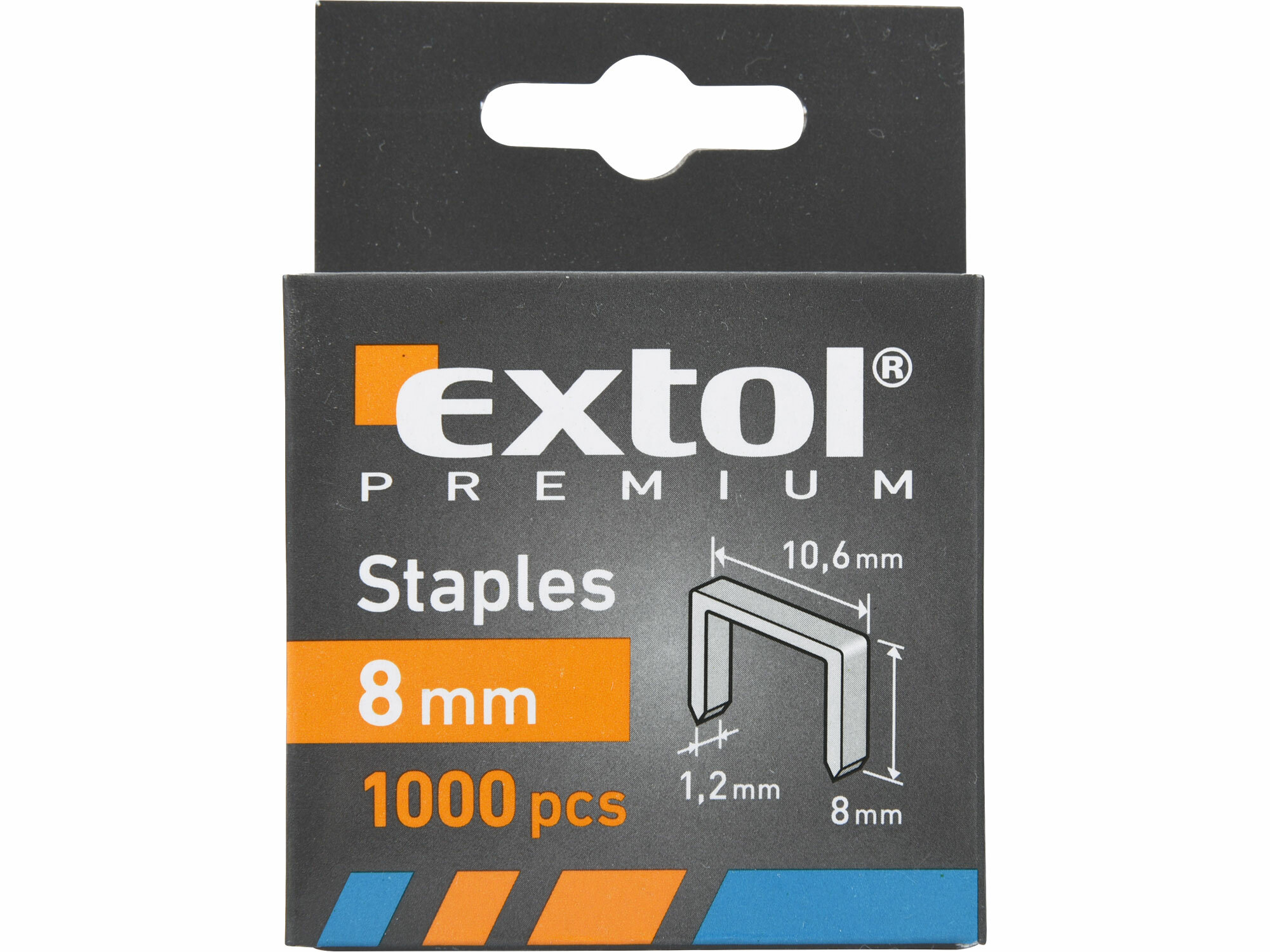 EXTOL PREMIUM 8852202 Spony do sponkovacej pištole 8mm, 10,6x1,2mm, 1000ks
