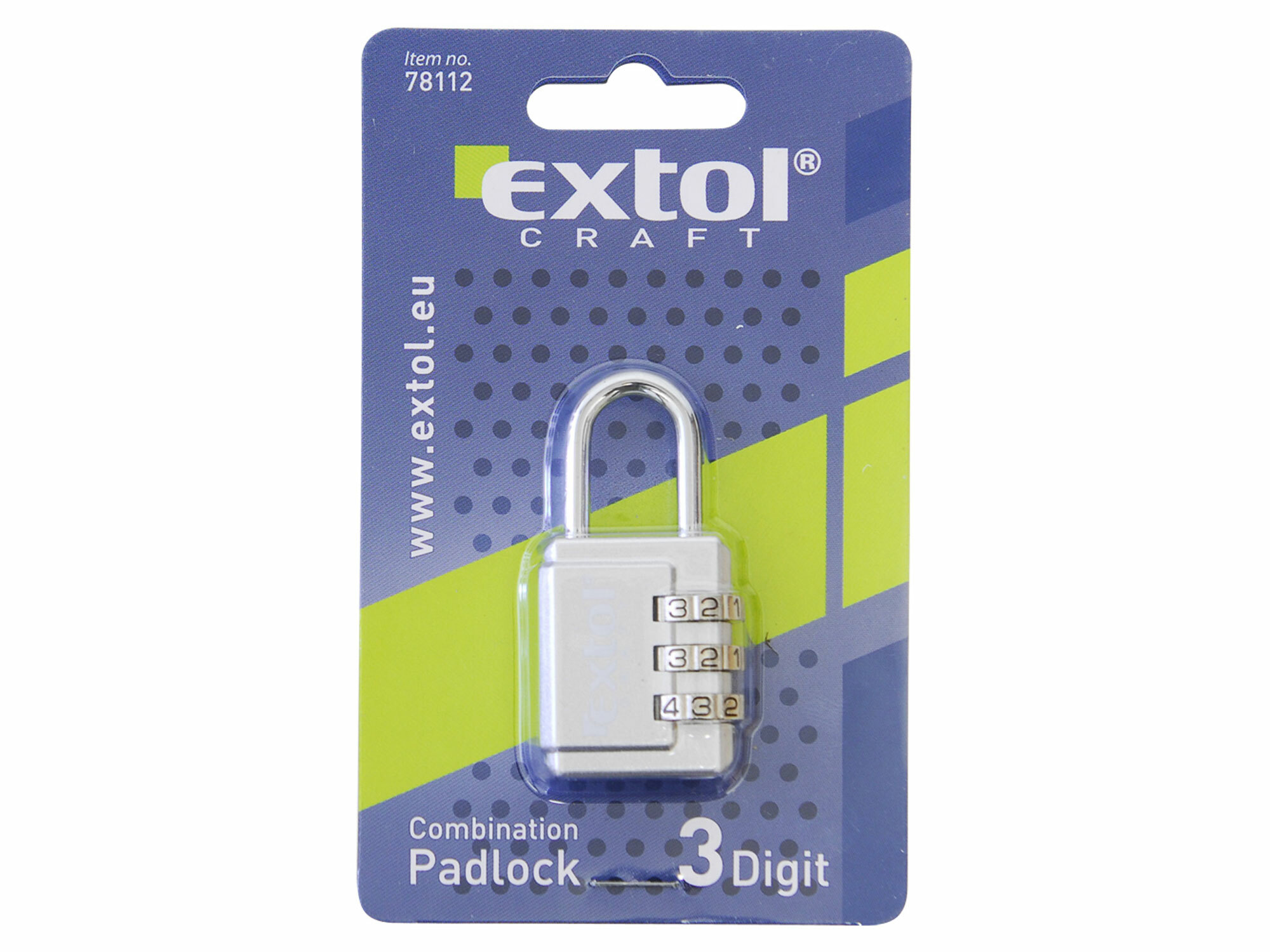 EXTOL CRAFT 78112 Zámok visací na číselný kód, na batožinu, kompaktné ucho
