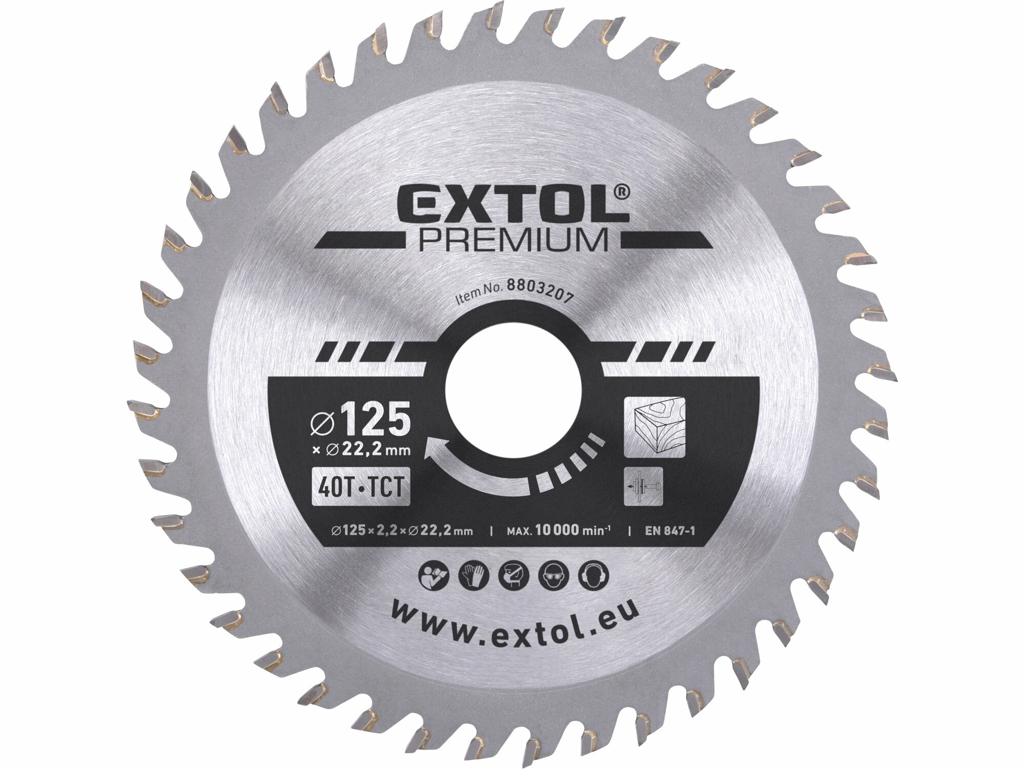 EXTOL PREMIUM 8803207 Kotúč pílový s SK plátkami, ø125x2,6x22,2mm, 40z