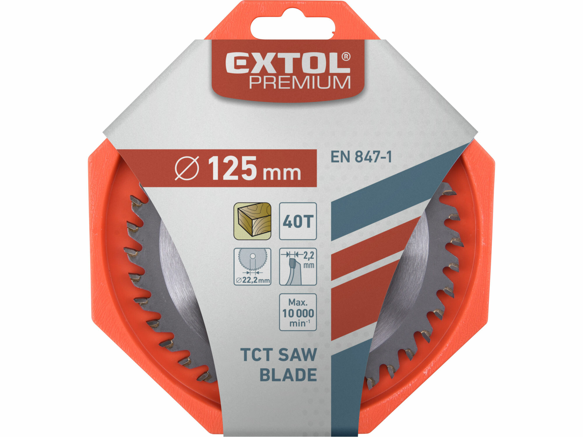 EXTOL PREMIUM 8803207 Kotúč pílový s SK plátkami, ø125x2,6x22,2mm, 40z