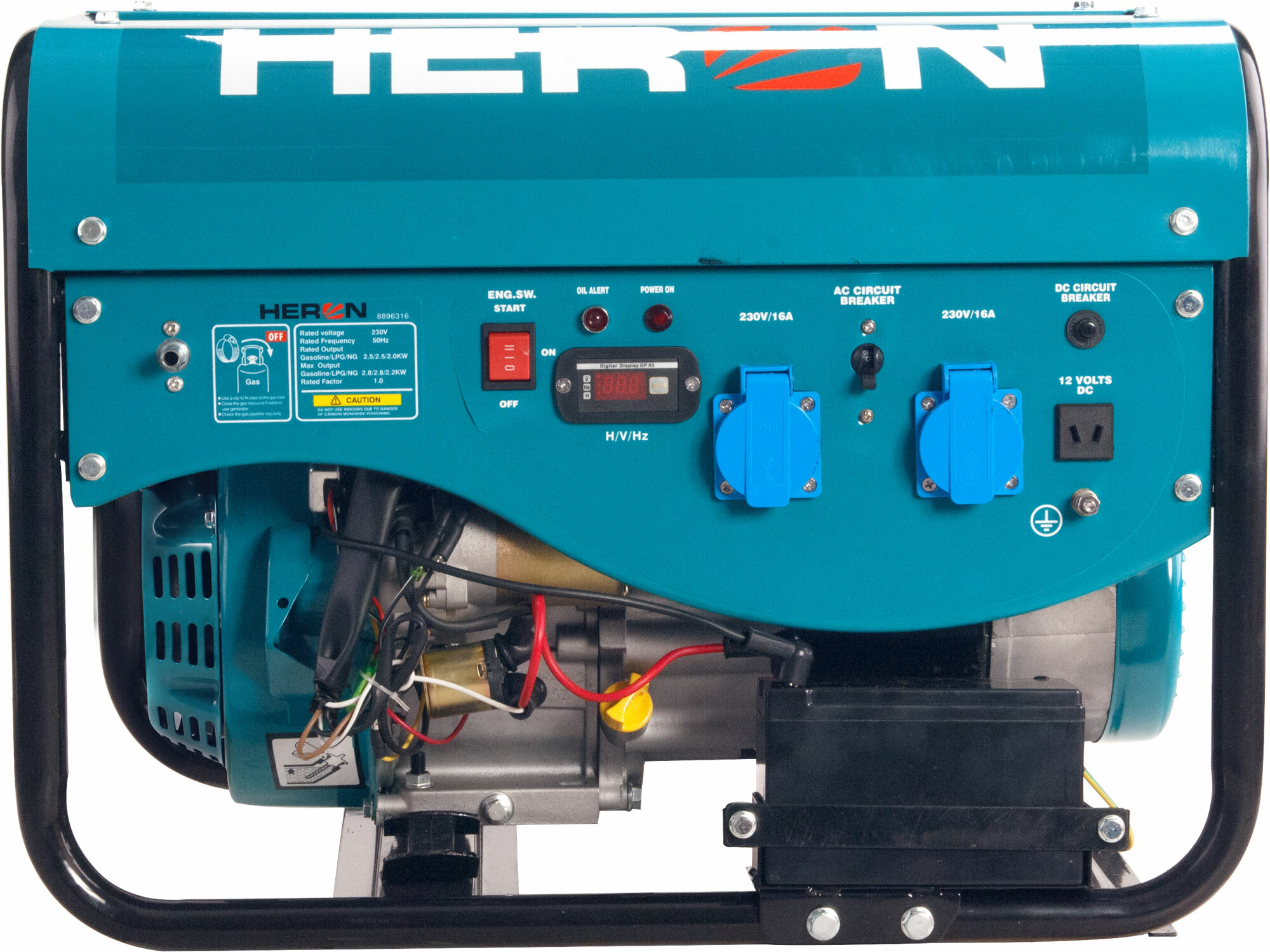 HERON 8896317 Elektrocentrála benzínová a plynová 1F, 2,8kW, elektrický štart