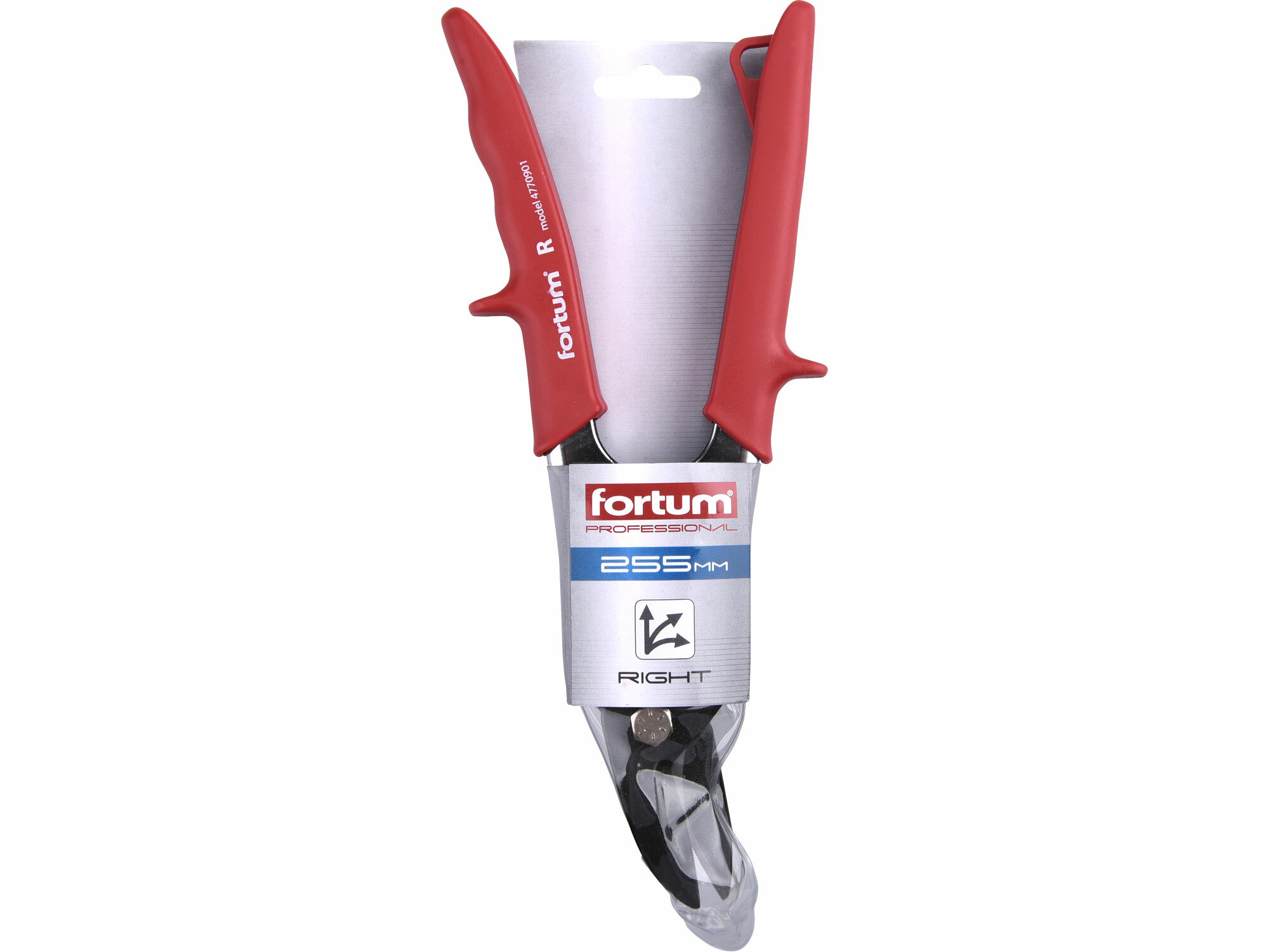 FORTUM 4770901 Nožnice na plech prevodové pravé, 255mm, pre strihanie rovno a doprava