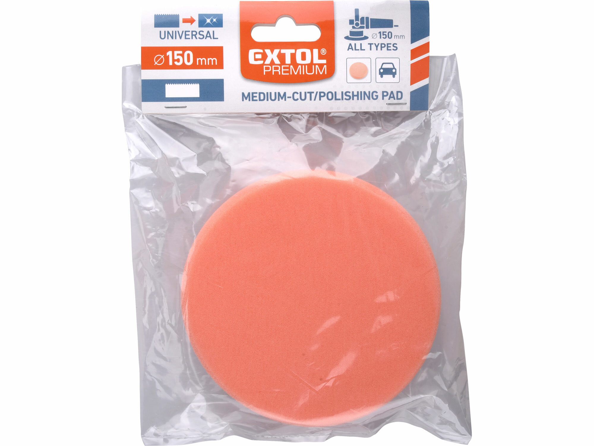 EXTOL PREMIUM 8803544 Kotúč leštiaci penový so suchým zipsom, T40, Ø150mm