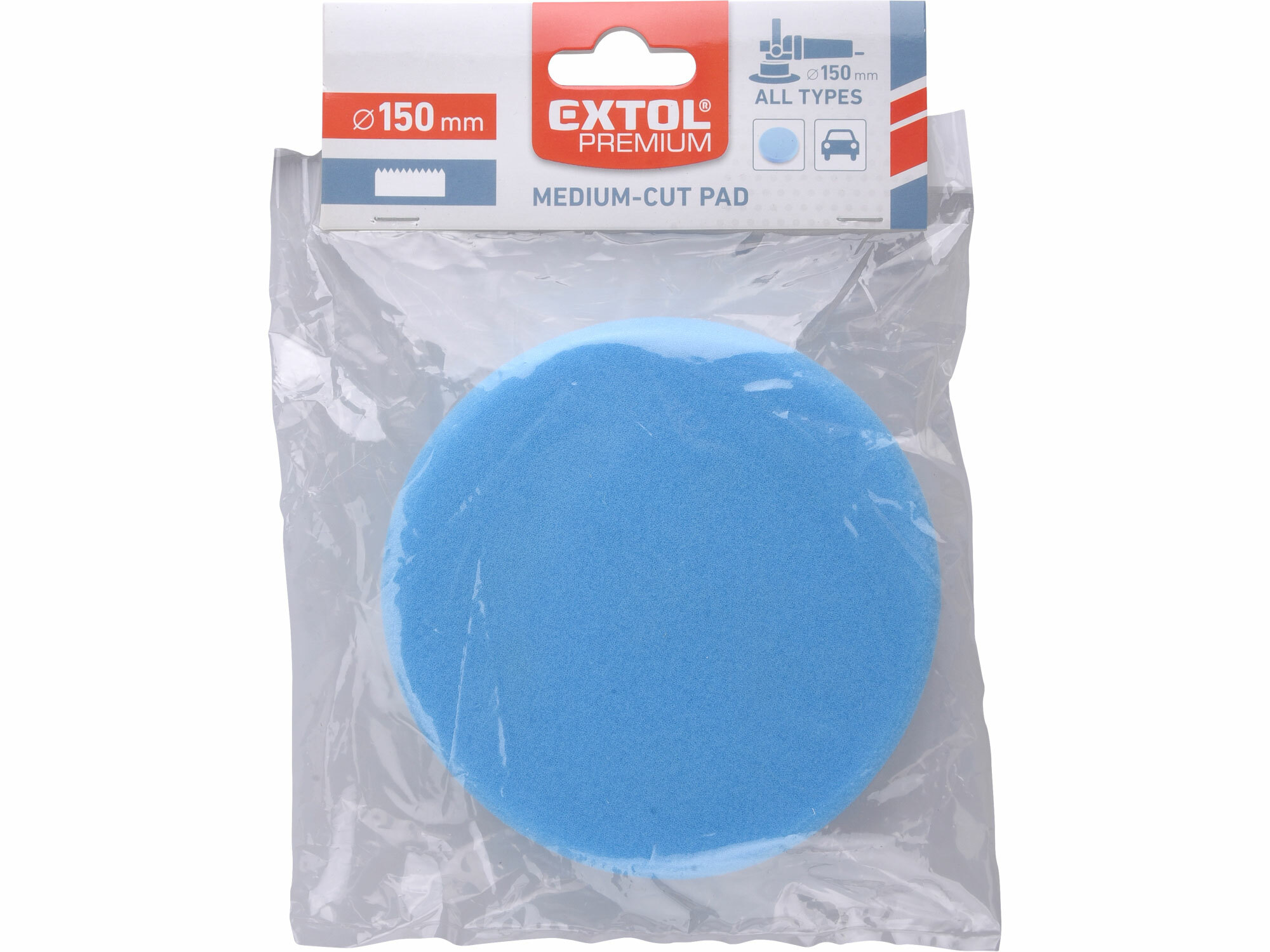 EXTOL PREMIUM 8803546 Kotúč leštiaci penový so suchým zipsom, T60, Ø150mm
