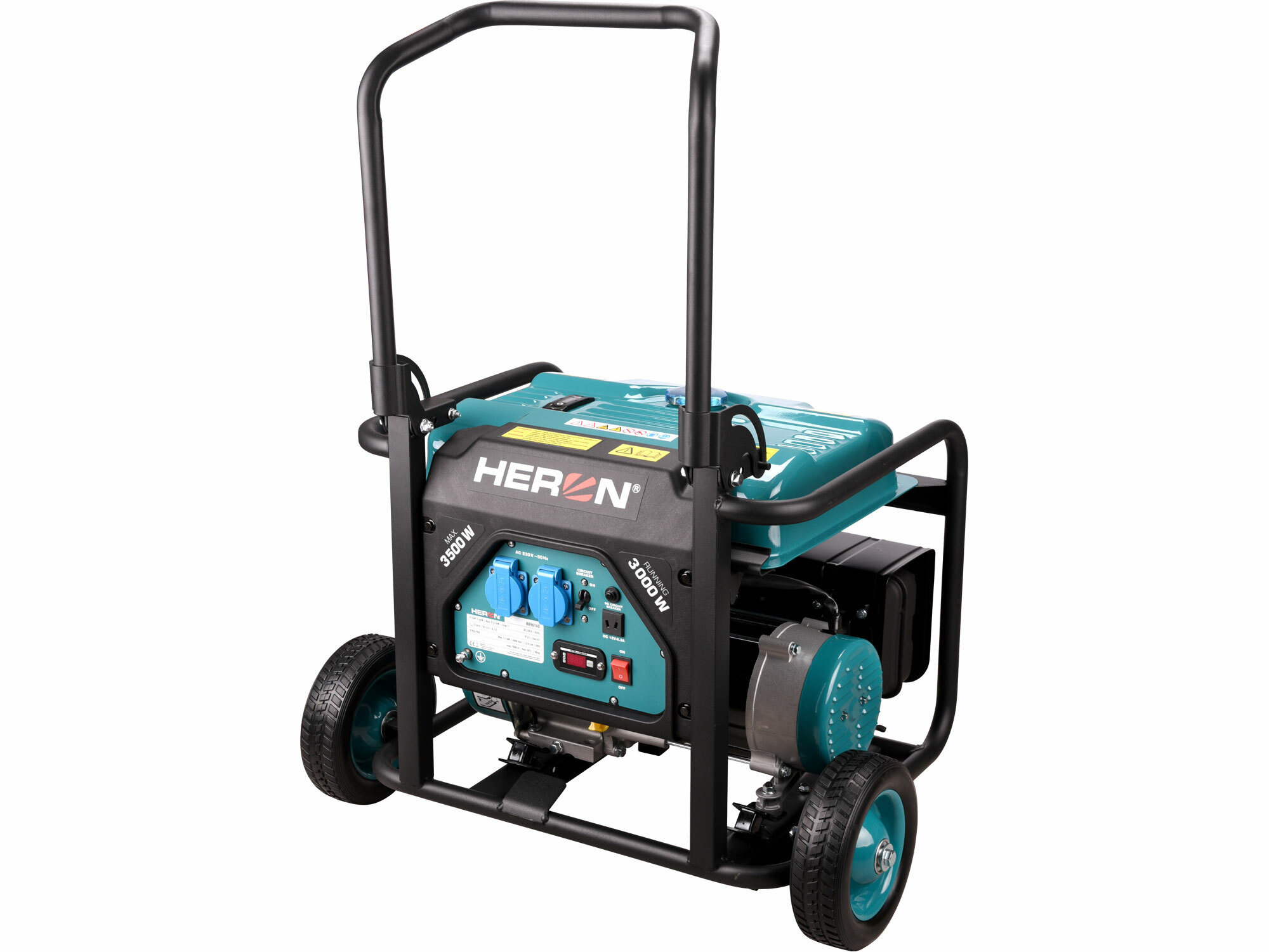 HERON 8896140 benzínová elektrocentrála 3,5kW 230V s podvozkom