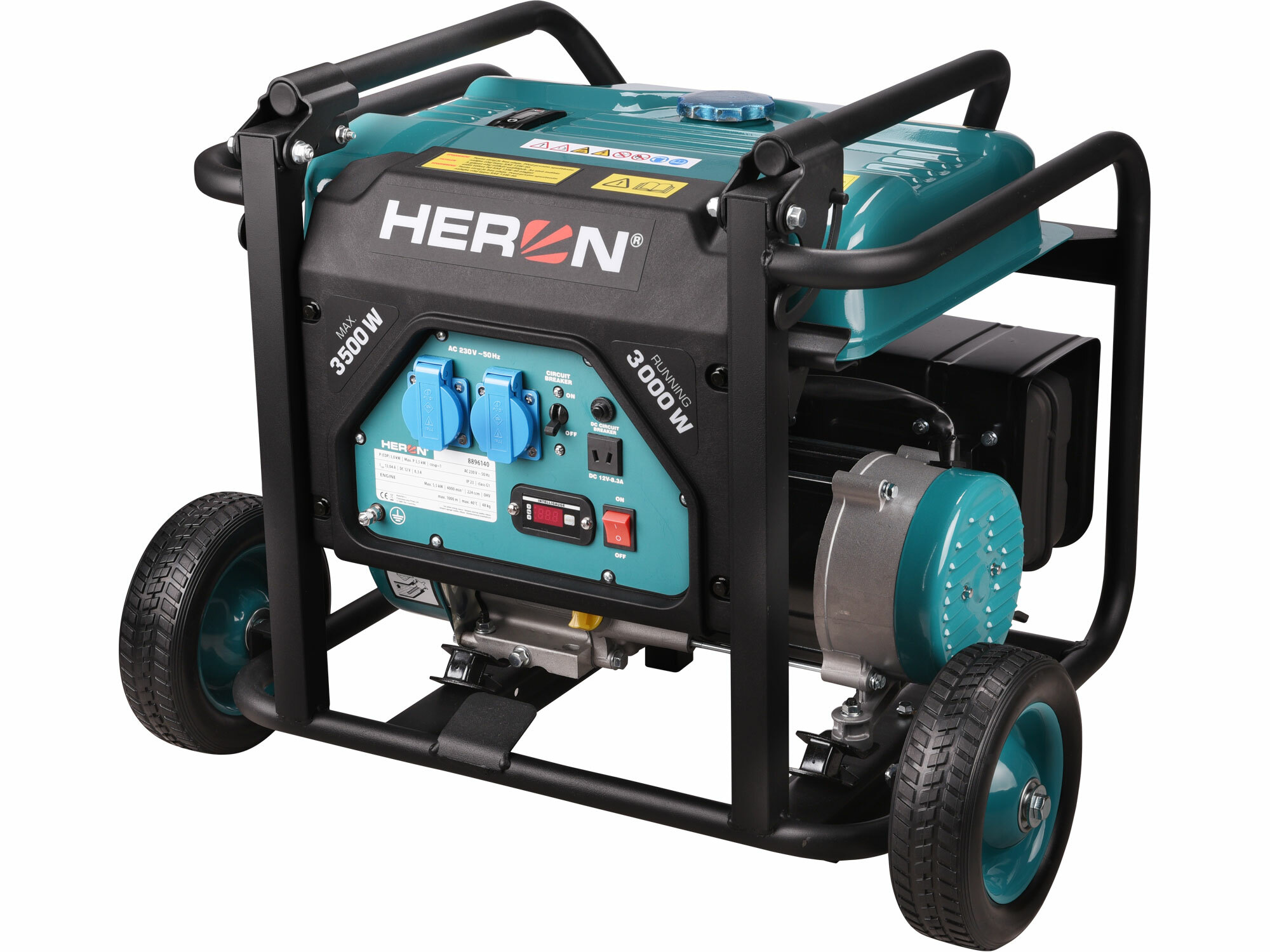 HERON 8896140 benzínová elektrocentrála 3,5kW 230V s podvozkom