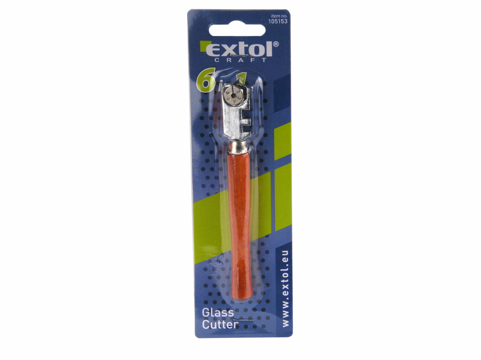 EXTOL CRAFT 105153 Rezač skla drevená rukoväť, 6 rezných koliesok