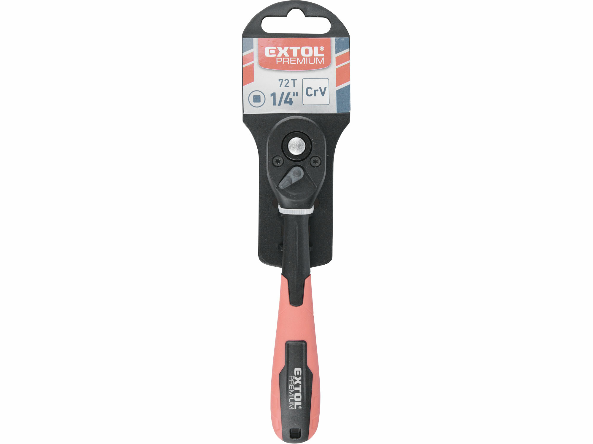 EXTOL PREMIUM 8816408 Račňa vyhnutá poplastovaná, 72 zubov, 1/4”