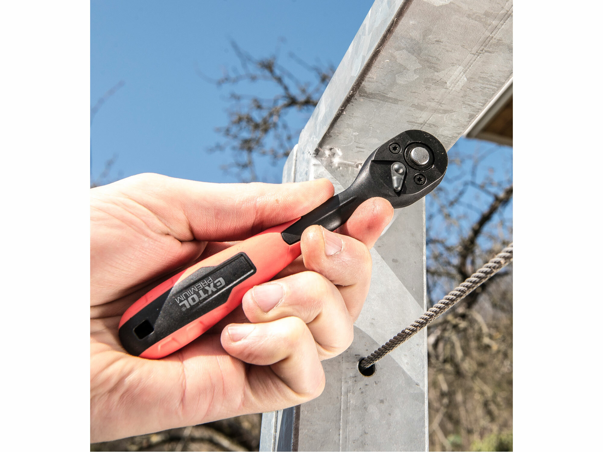 EXTOL PREMIUM 8816408 Račňa vyhnutá poplastovaná, 72 zubov, 1/4”