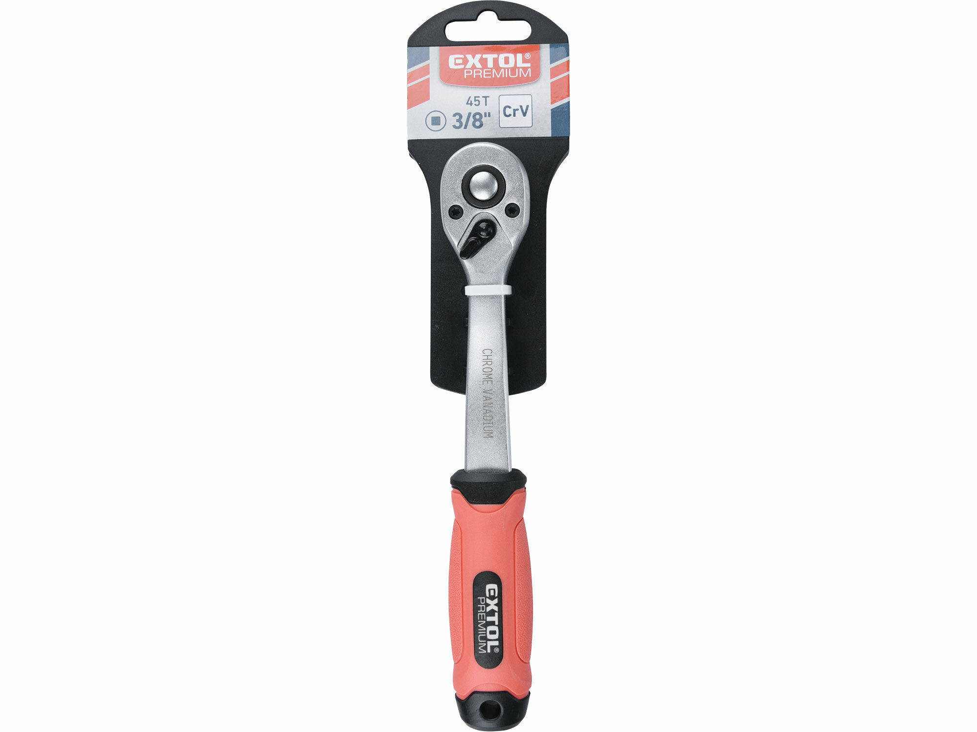 EXTOL PREMIUM 8816455 Račňa vyhnutá, 45 zubov, 3/8"